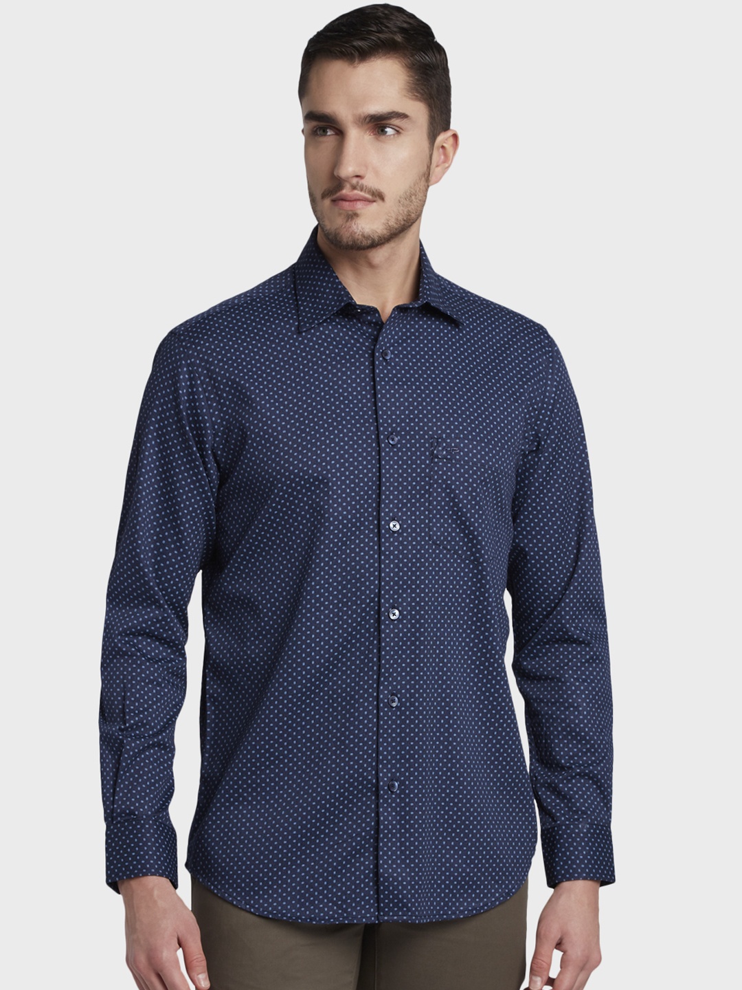 

ColorPlus Men Blue Slim Fit Printed Casual Shirt