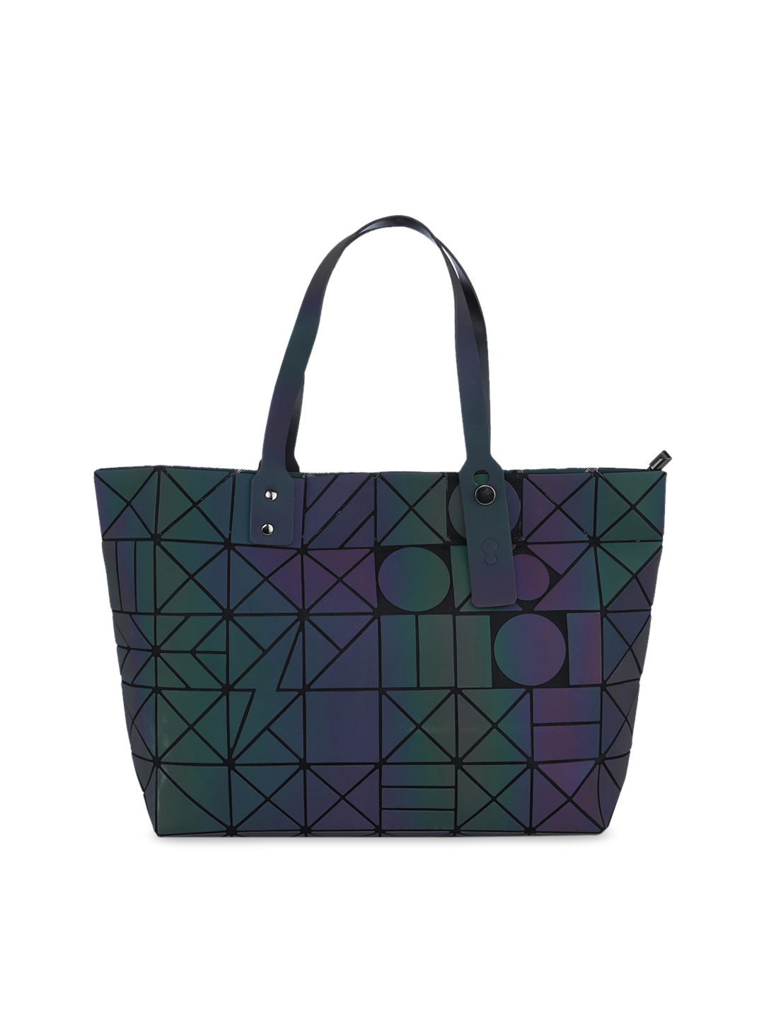 

BAOMI Grey Geometric Range Reflective Shoulder Bag