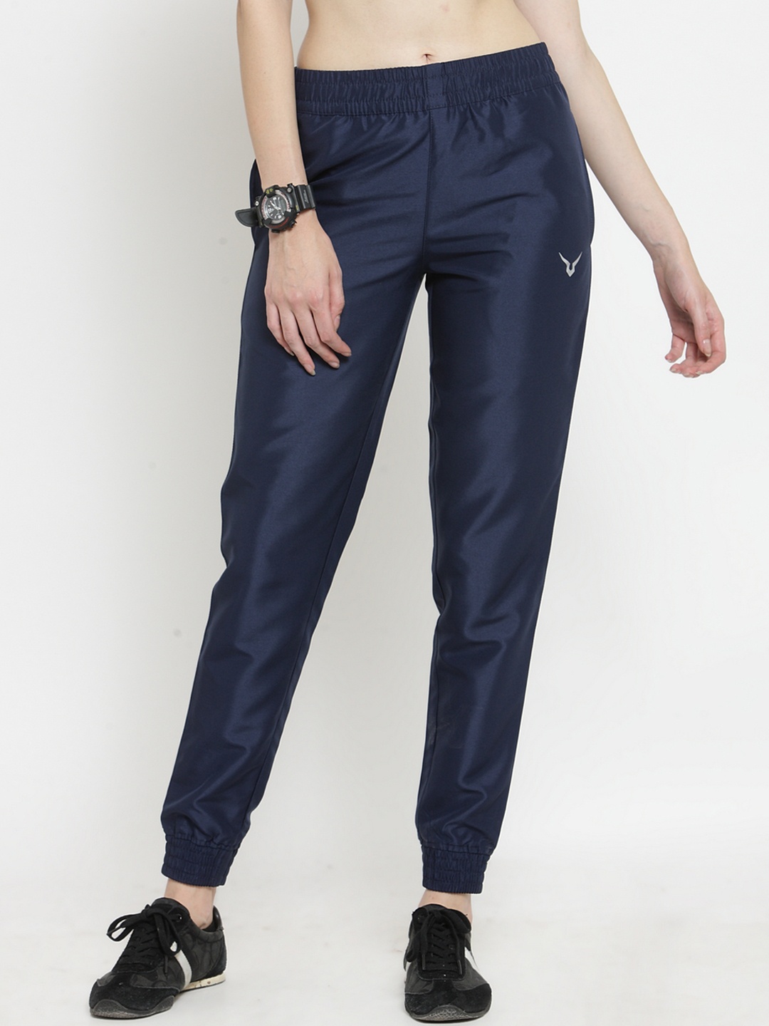 

Invincible Women Micro Satin Jogger Pants, Navy blue
