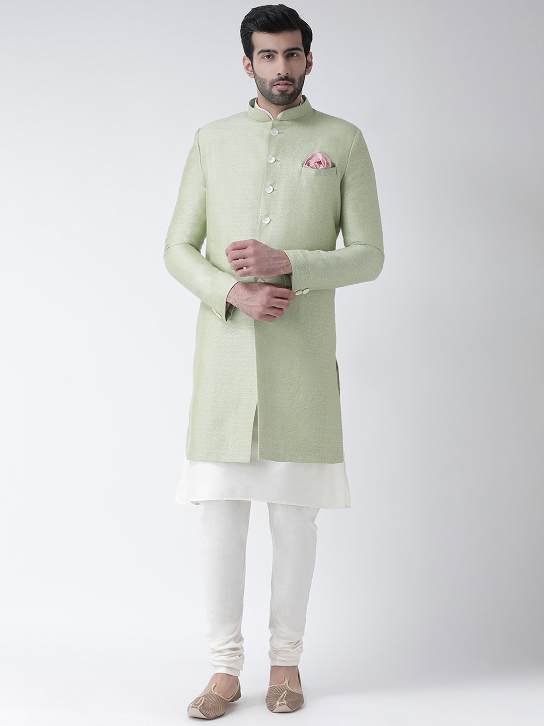 

KISAH Men Kurta & Indowestern Sherwani with Churidar Set, Green