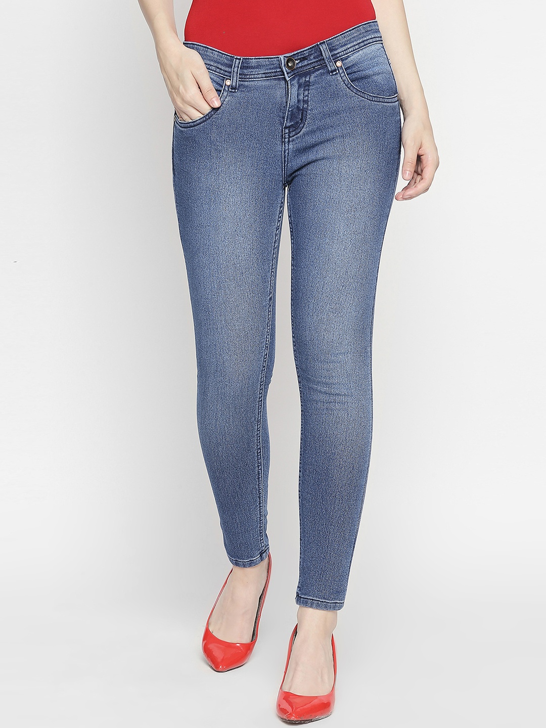 

High Star Women Blue Slim Fit Mid-Rise Clean Look Stretchable Jeans
