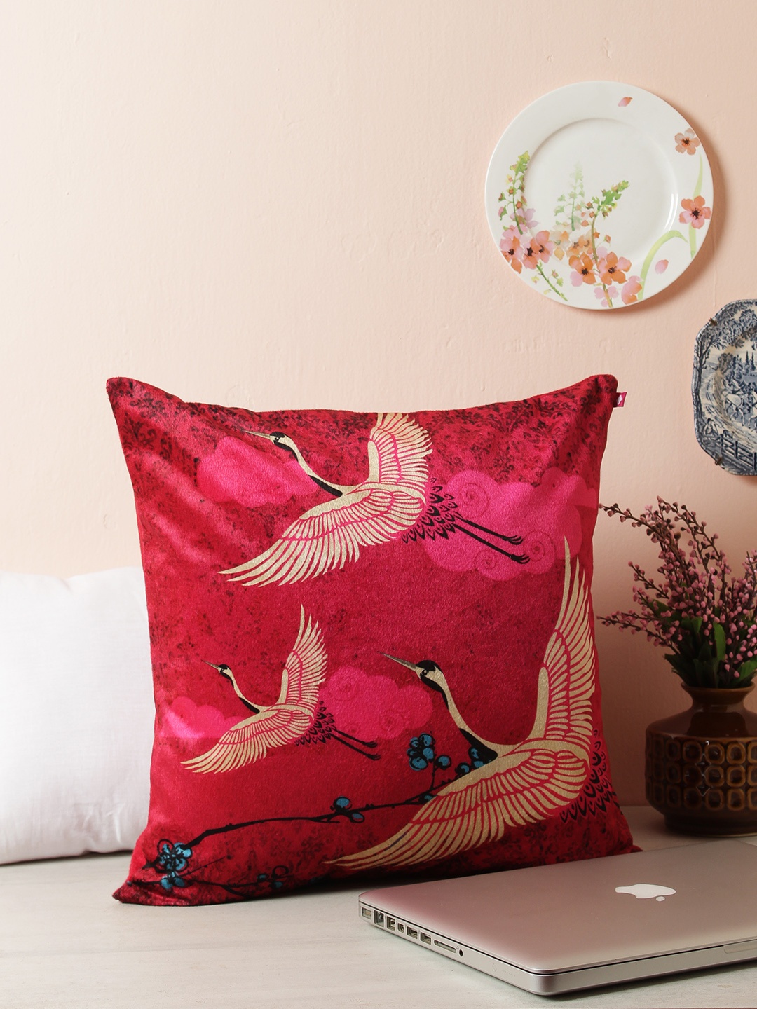 

India Circus by Krsnaa Mehta Red Square Cushion Covers