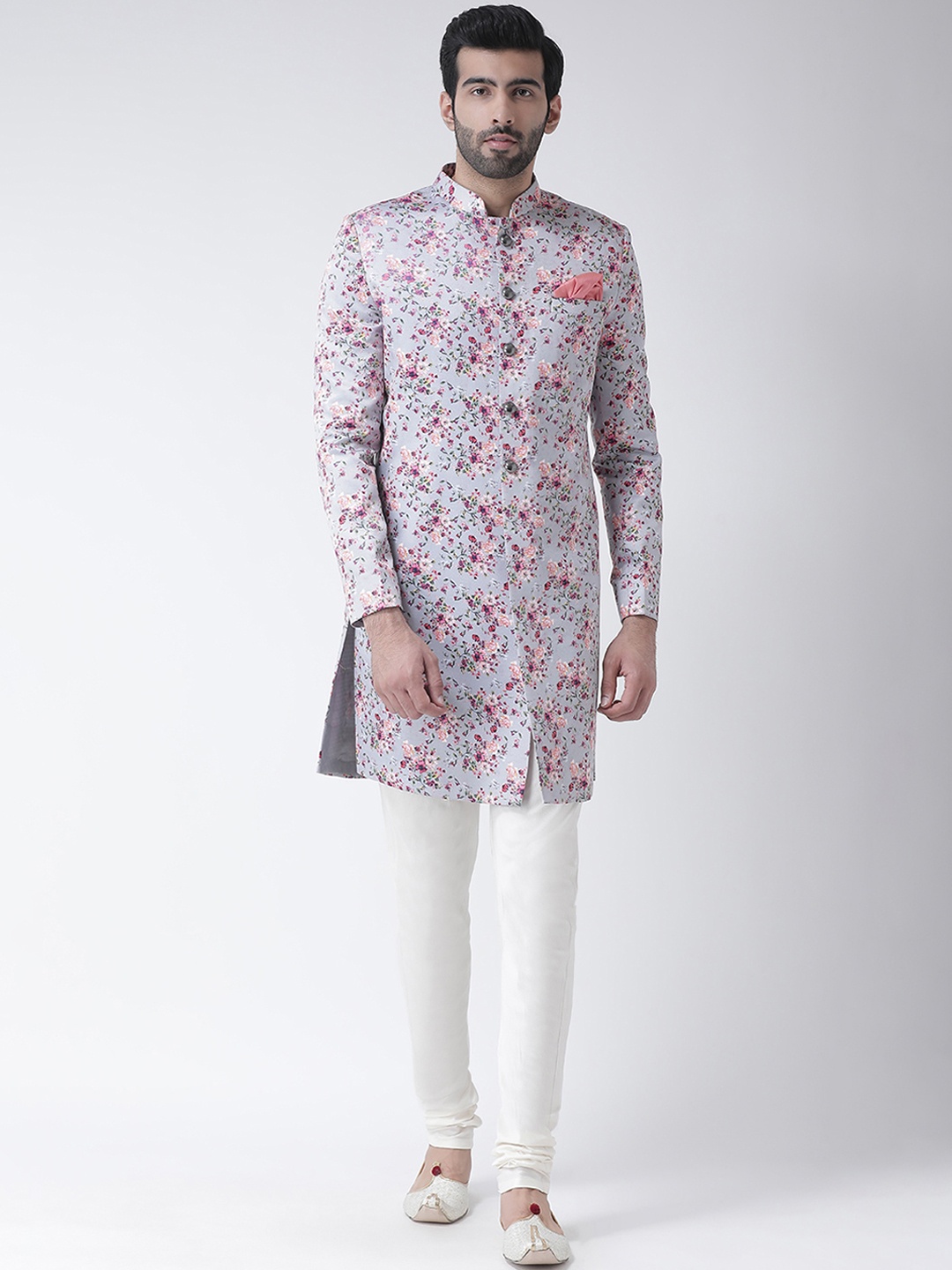 

KISAH Men Multicoloured Floral Print Indowestern Sherwani, Multi