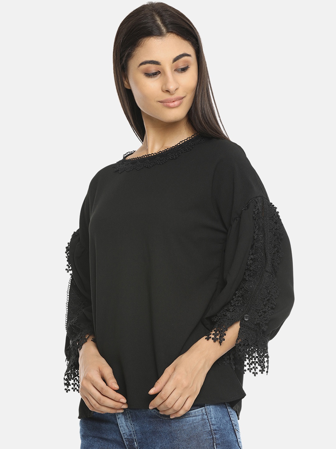 

ISU Women Black Self Design Top