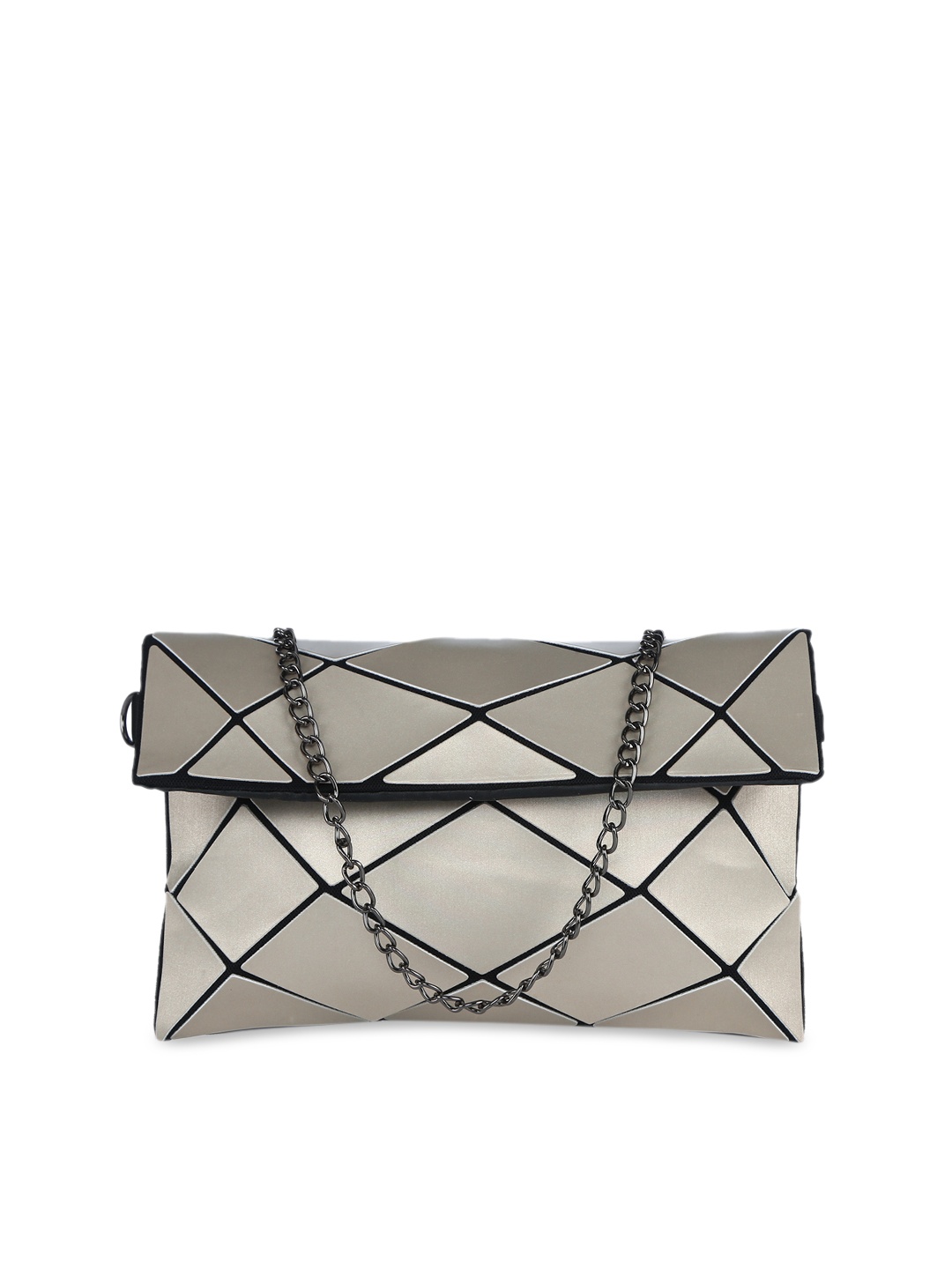 BAOMI Women Silver-Toned Geometric Range Sling Bag
