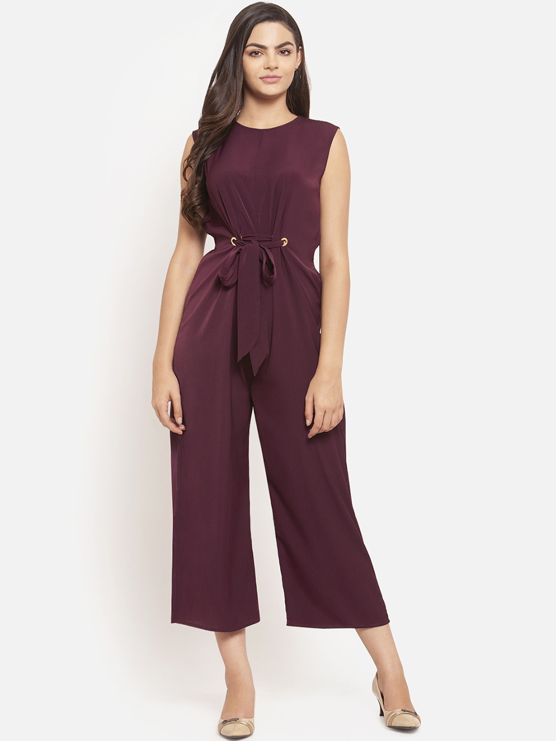 

Martini Women Maroon Solid Basic Jumpsuit
