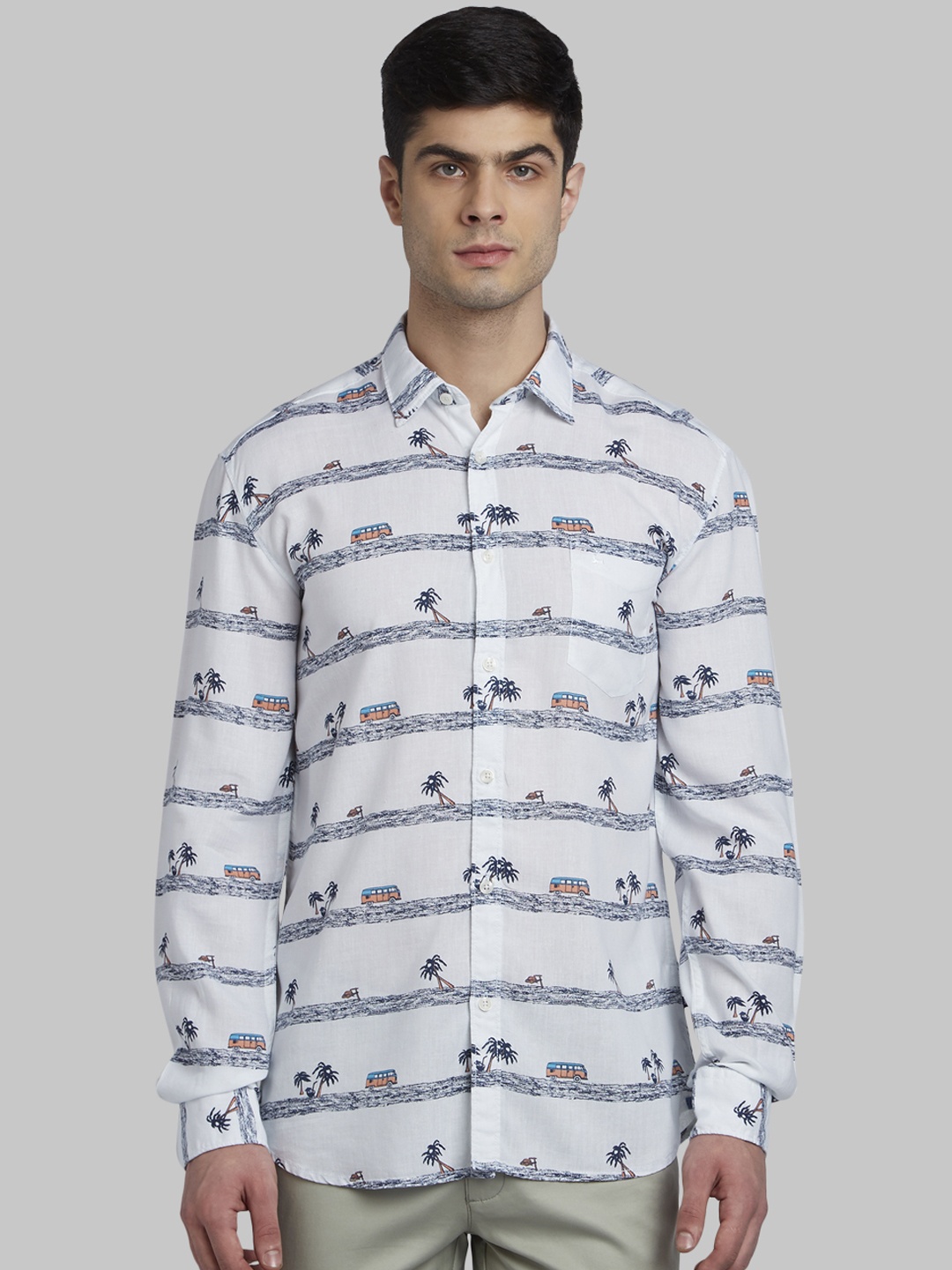 

Parx Men White & Blue Slim Fit Checked Casual Shirt