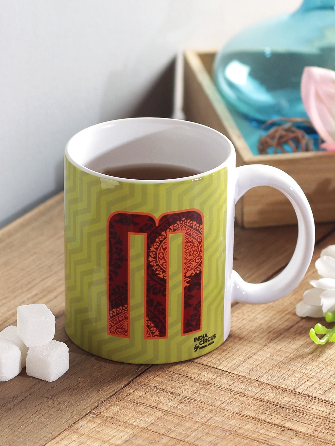 

India Circus by Krsnaa Mehta Lime Green Printed Ceramic Set