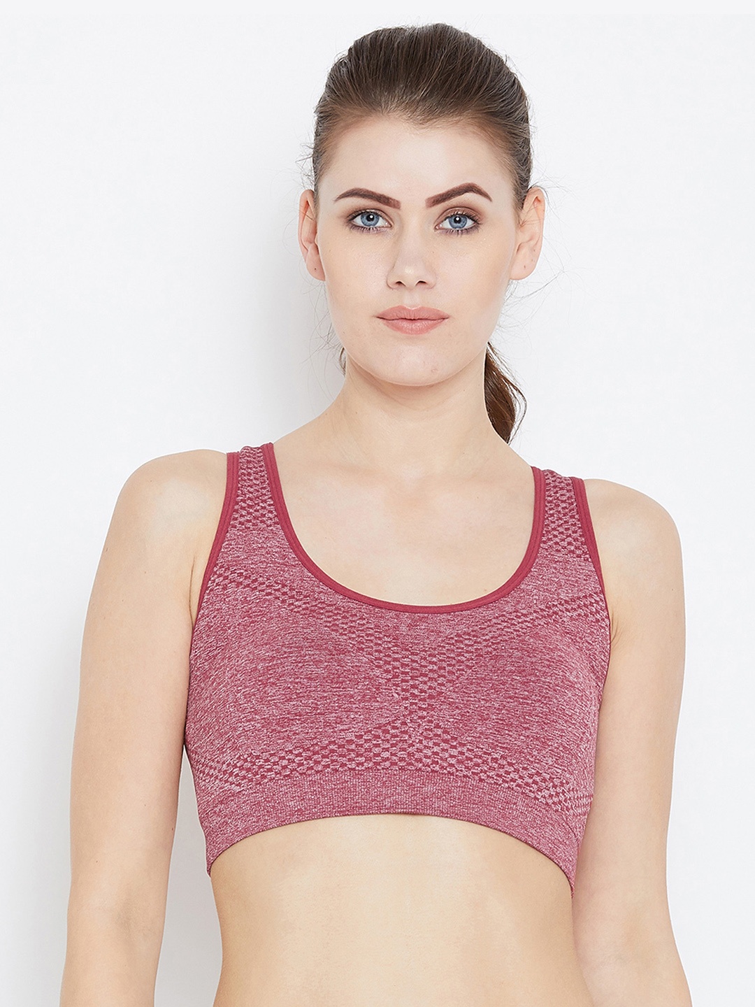 

JUMP USA Red Solid Non-Wired Lightly Padded Sports Bra 161650-181/103