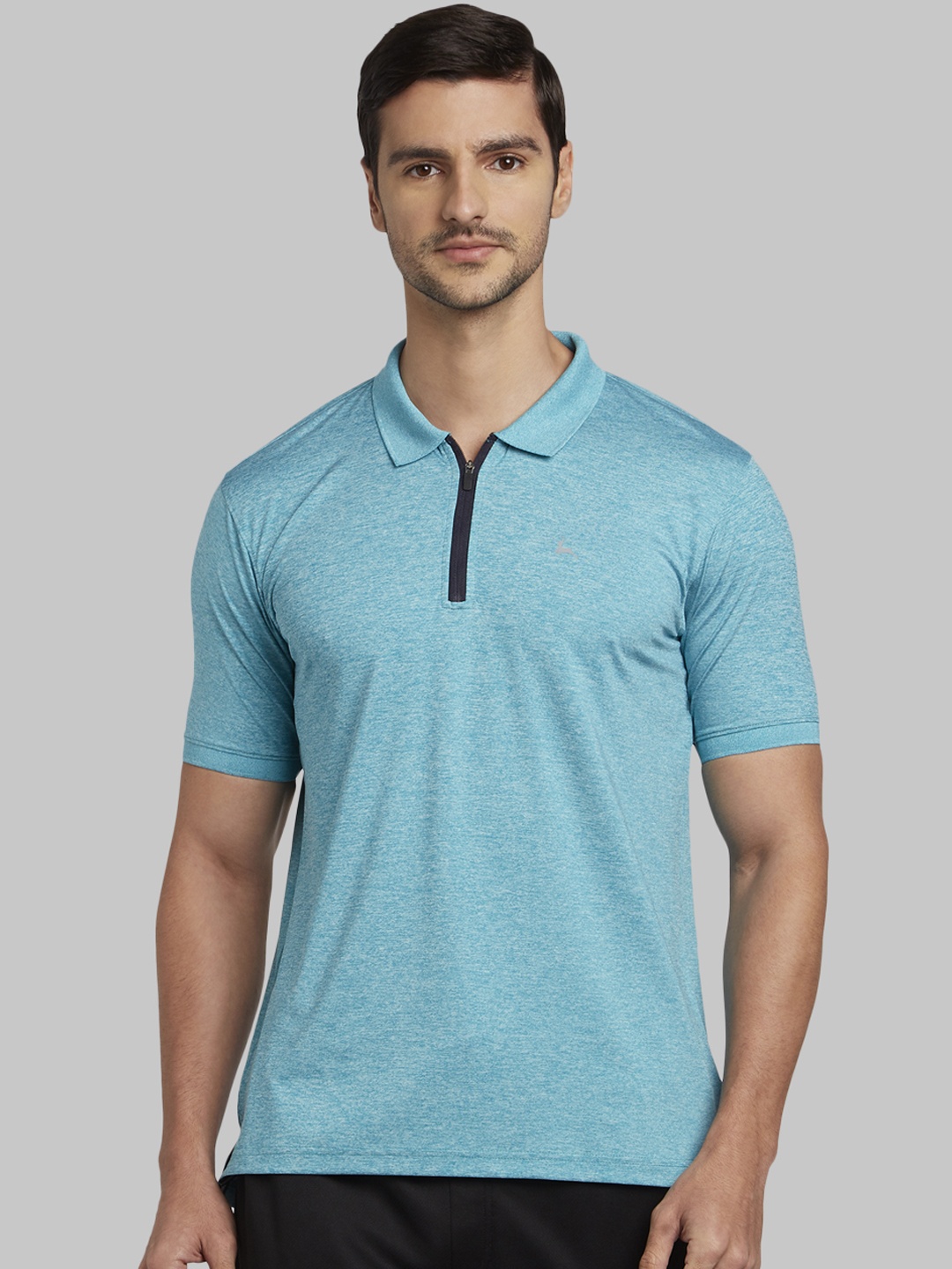 

Parx Men Blue Solid Polo Collar T-shirt