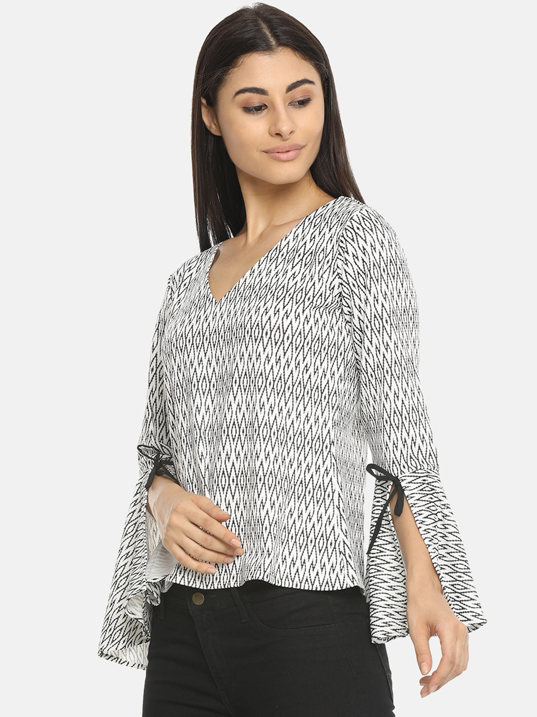 

ISU Women White Printed Top