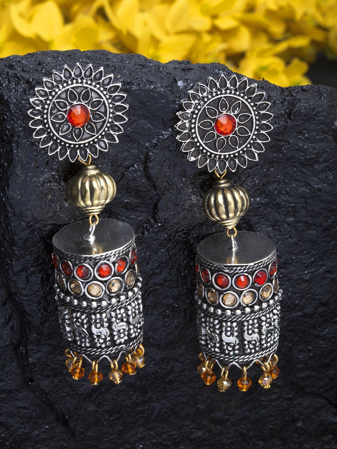 

Moedbuille Silver-Plated & Handcrafted Classic Jhumkas