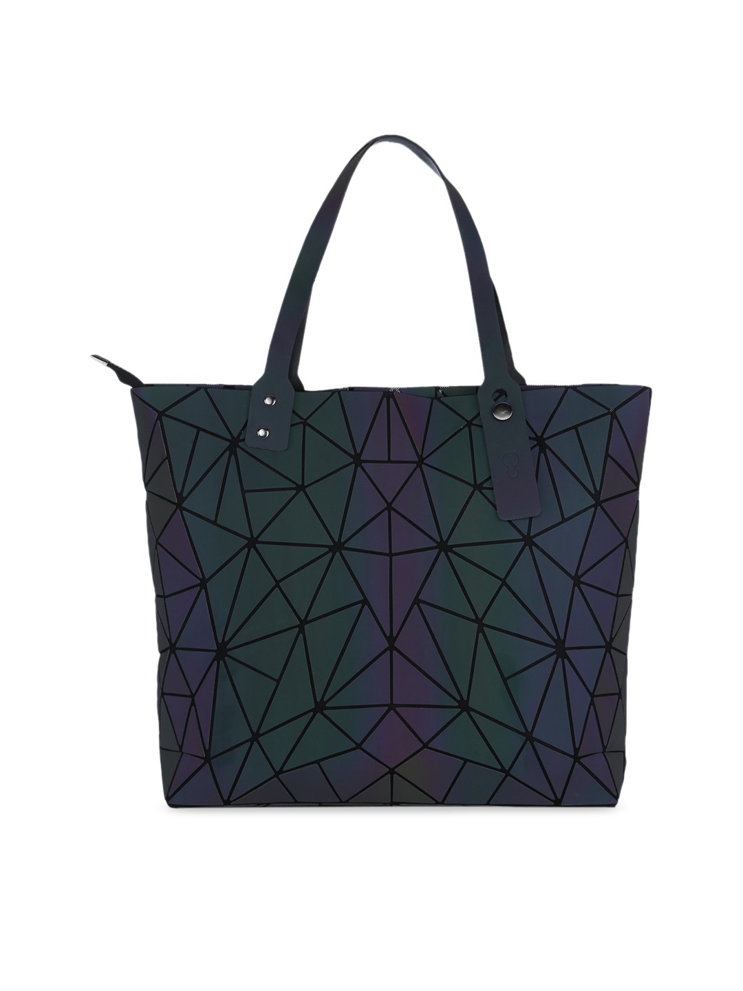 

BAOMI Grey Geometric Range Reflective Shoulder Bag