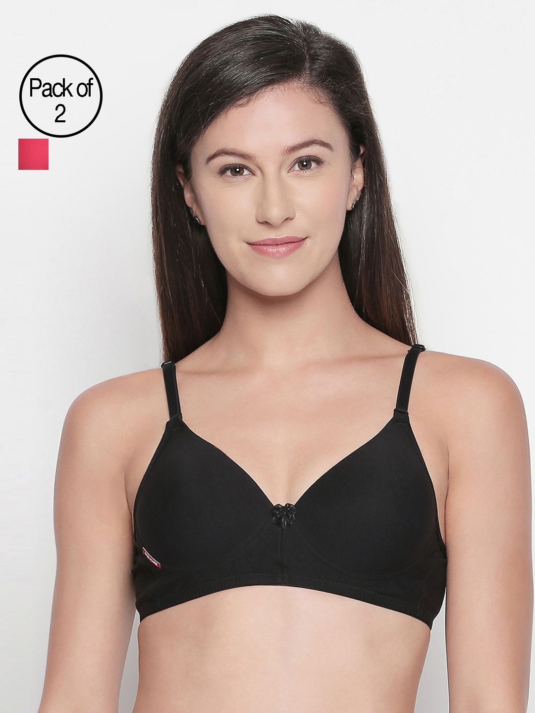 

Bodycare Set of 2 Heavily Padded Everyday Bras E6566BRED, Black