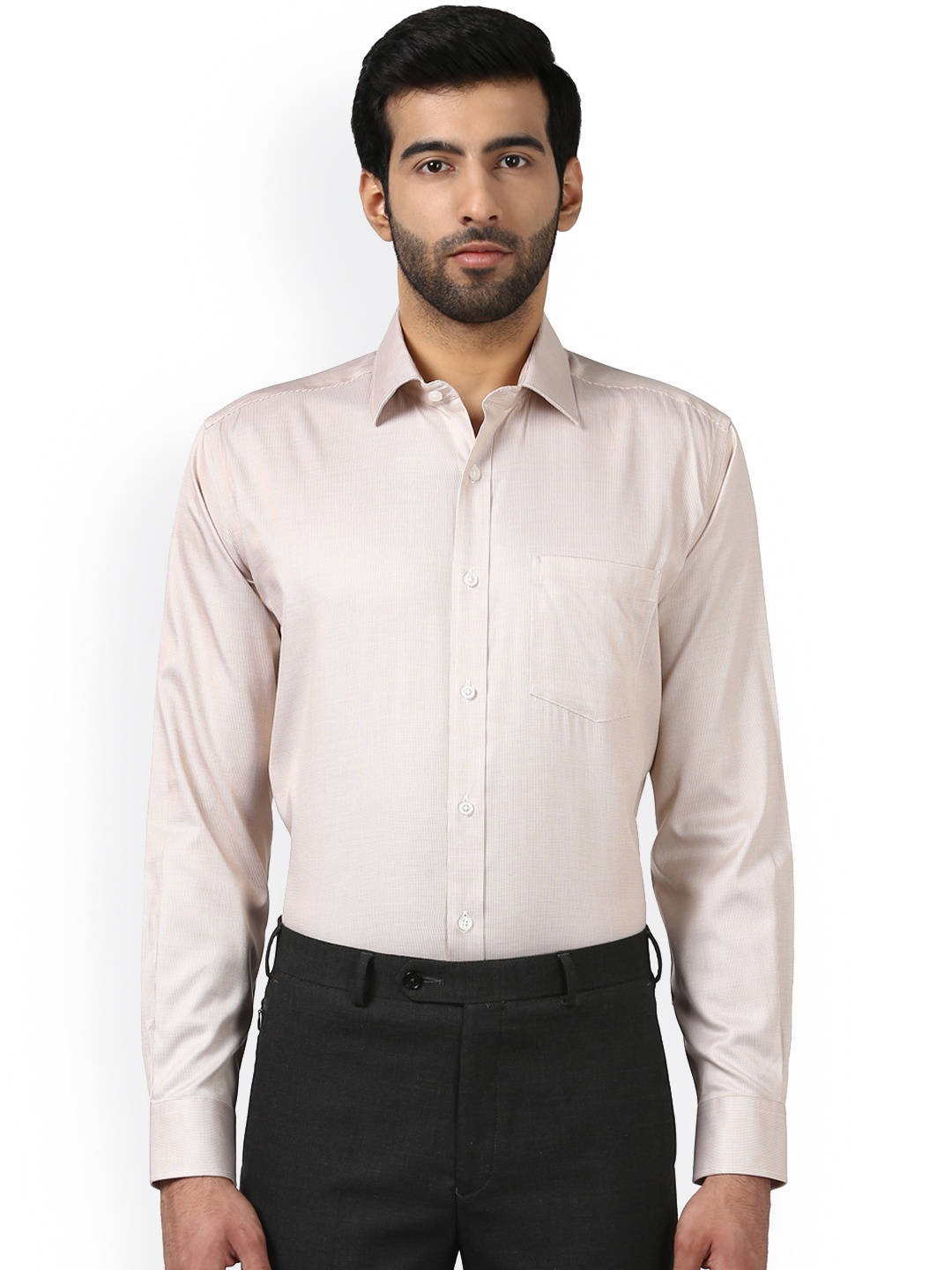 

Park Avenue Men Beige Regular Fit Printed Formal Shirt