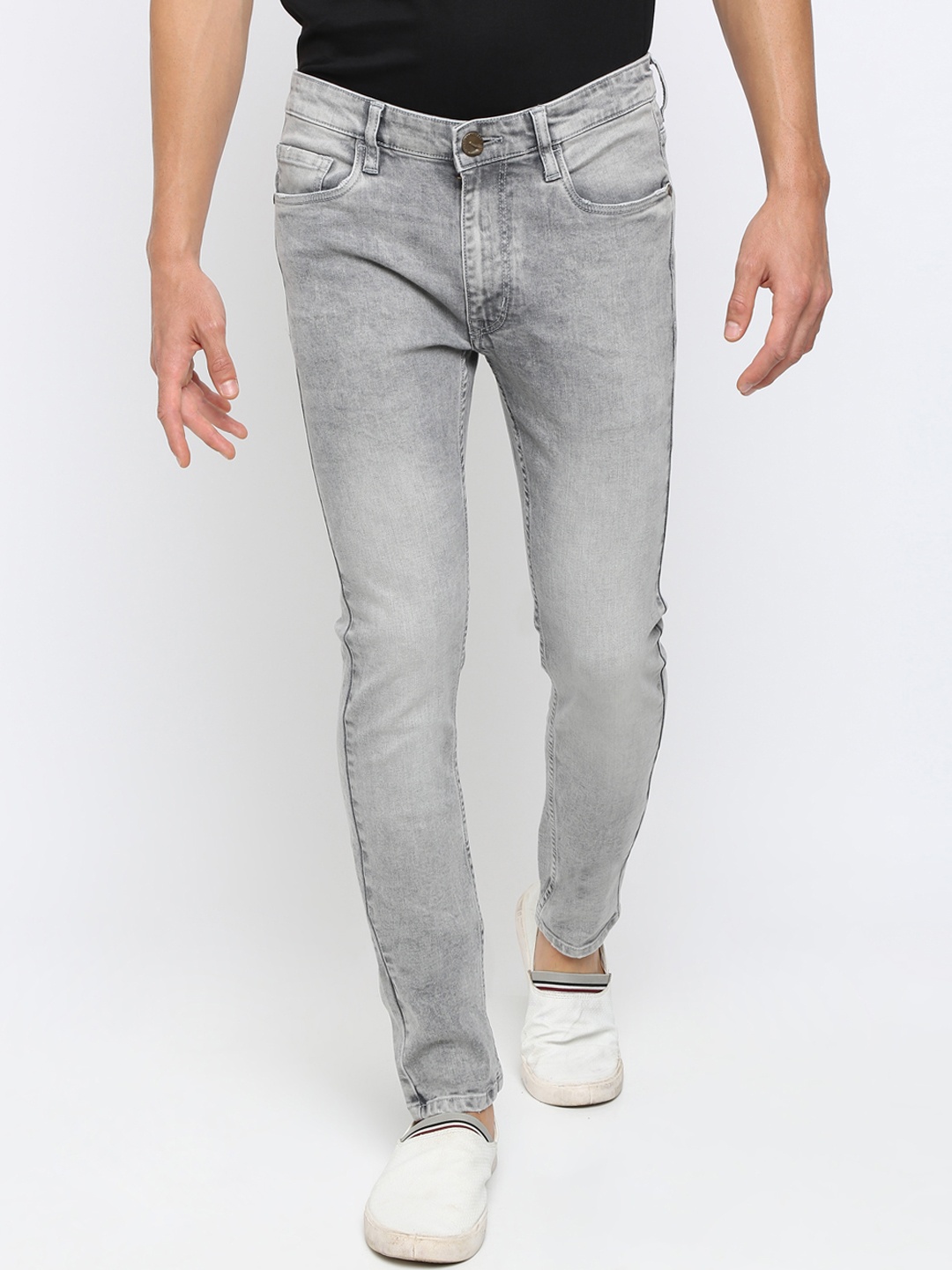 

Crocodile Men Grey Slim Fit Mid-Rise Clean Look Stretchable Jeans