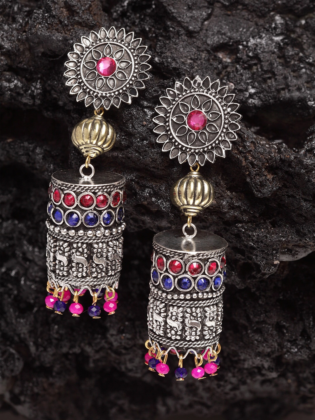 

Moedbuille Silver-Plated & Handcrafted Classic Jhumkas