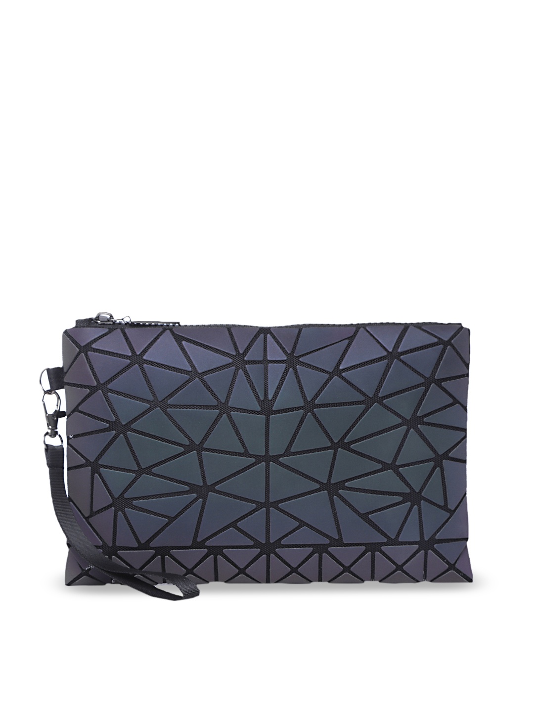 

BAOMI Grey Geometric Range Reflective Cosmetic Pouch