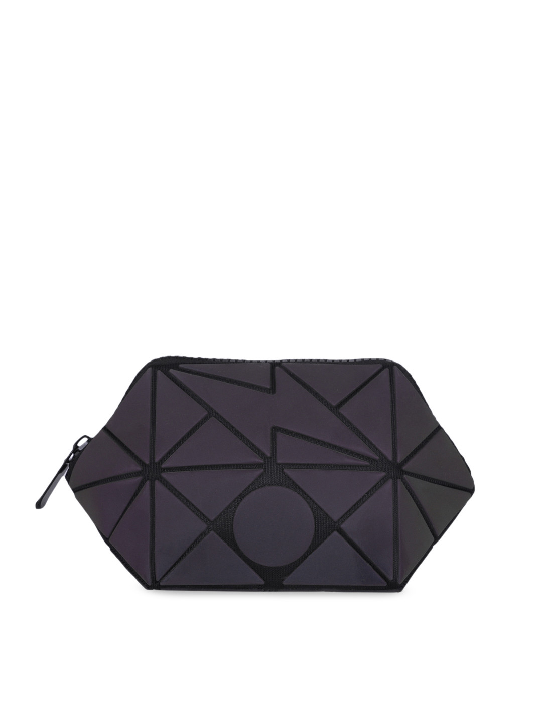 

BAOMI Grey Geometric Range Reflective Cosmetic Pouch