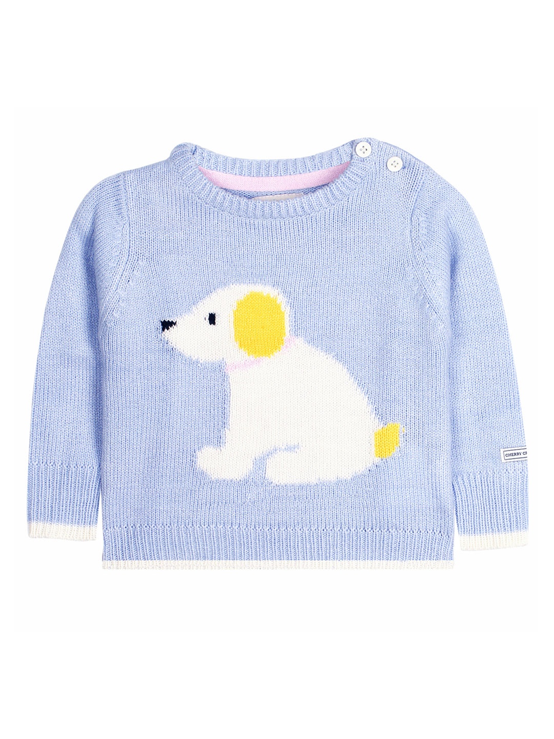 Cherry Crumble Unisex Kids Blue Animal Graphics Self-Design Sweater