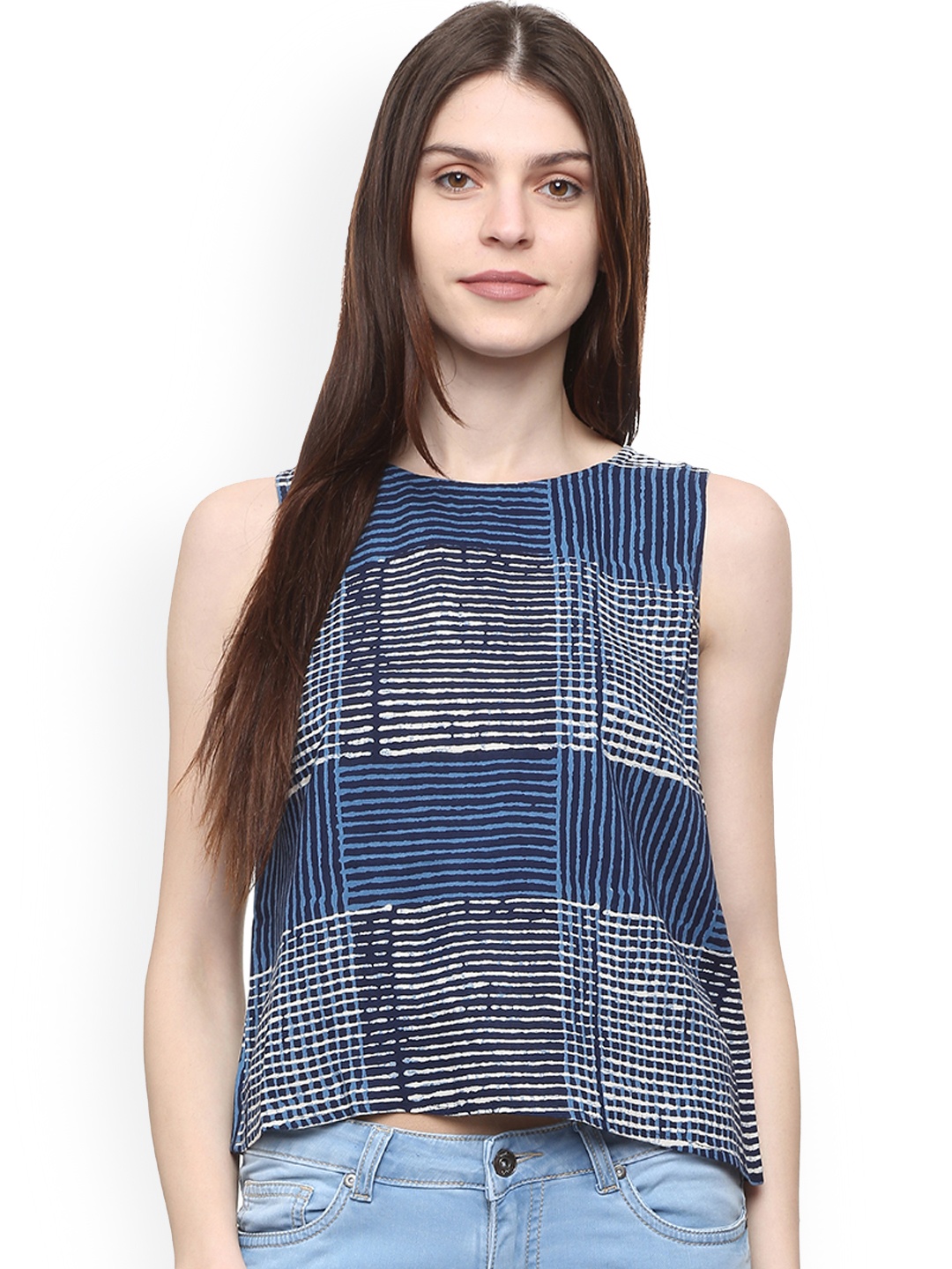 

People Women Blue Checked Top