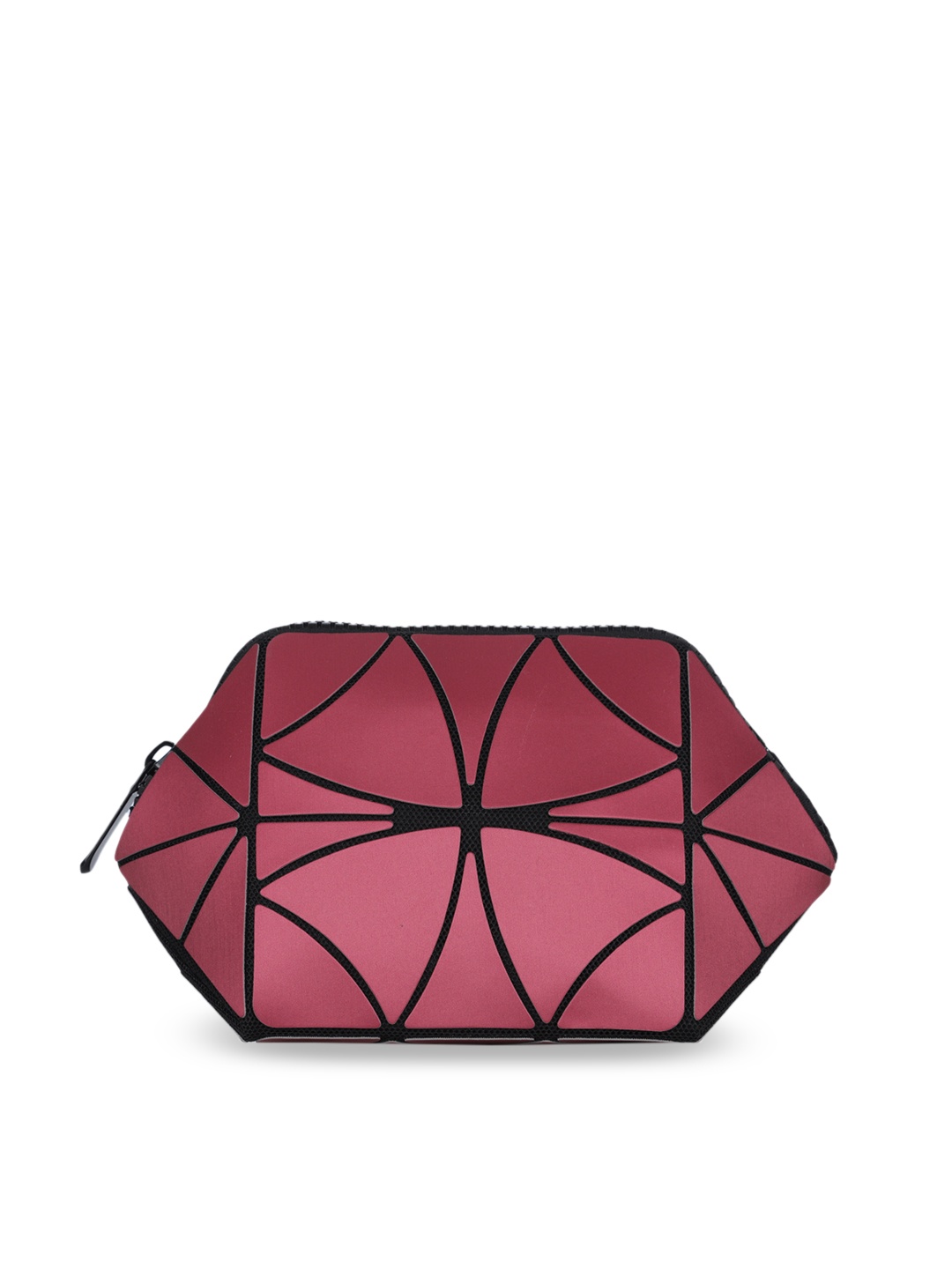 

BAOMI Pink Geometric Range Reflective Cosmetic Pouch