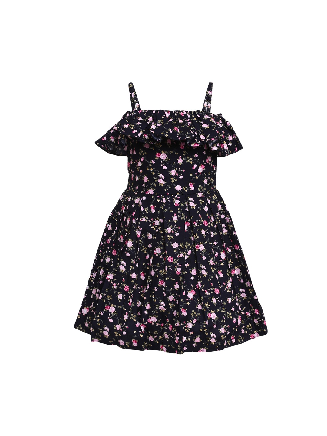 

Aarika Girls Black Printed Fit and Flare Dress