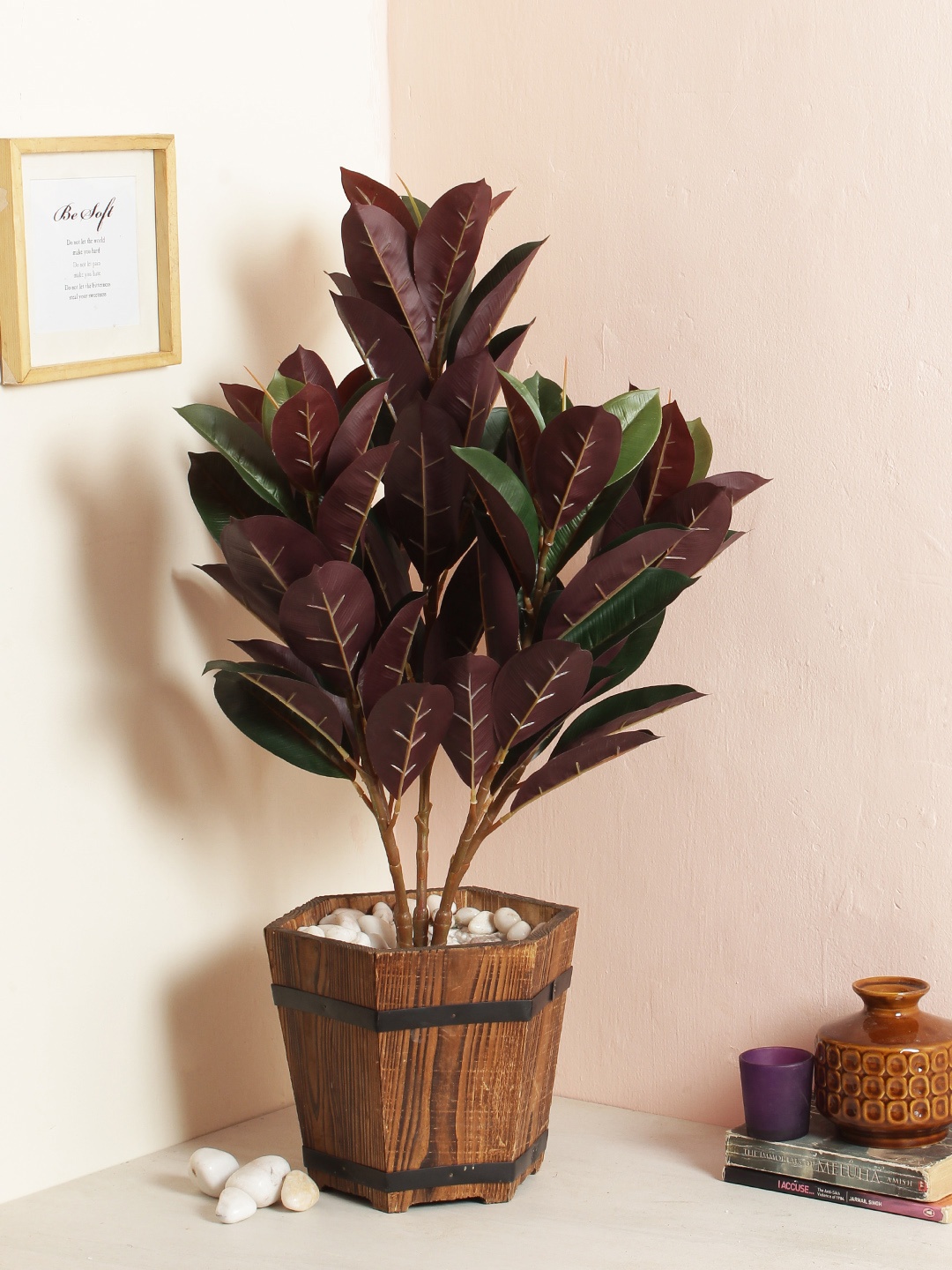 

Fourwalls Red Decorative Artificial Quercus Floor Plant Without Pot
