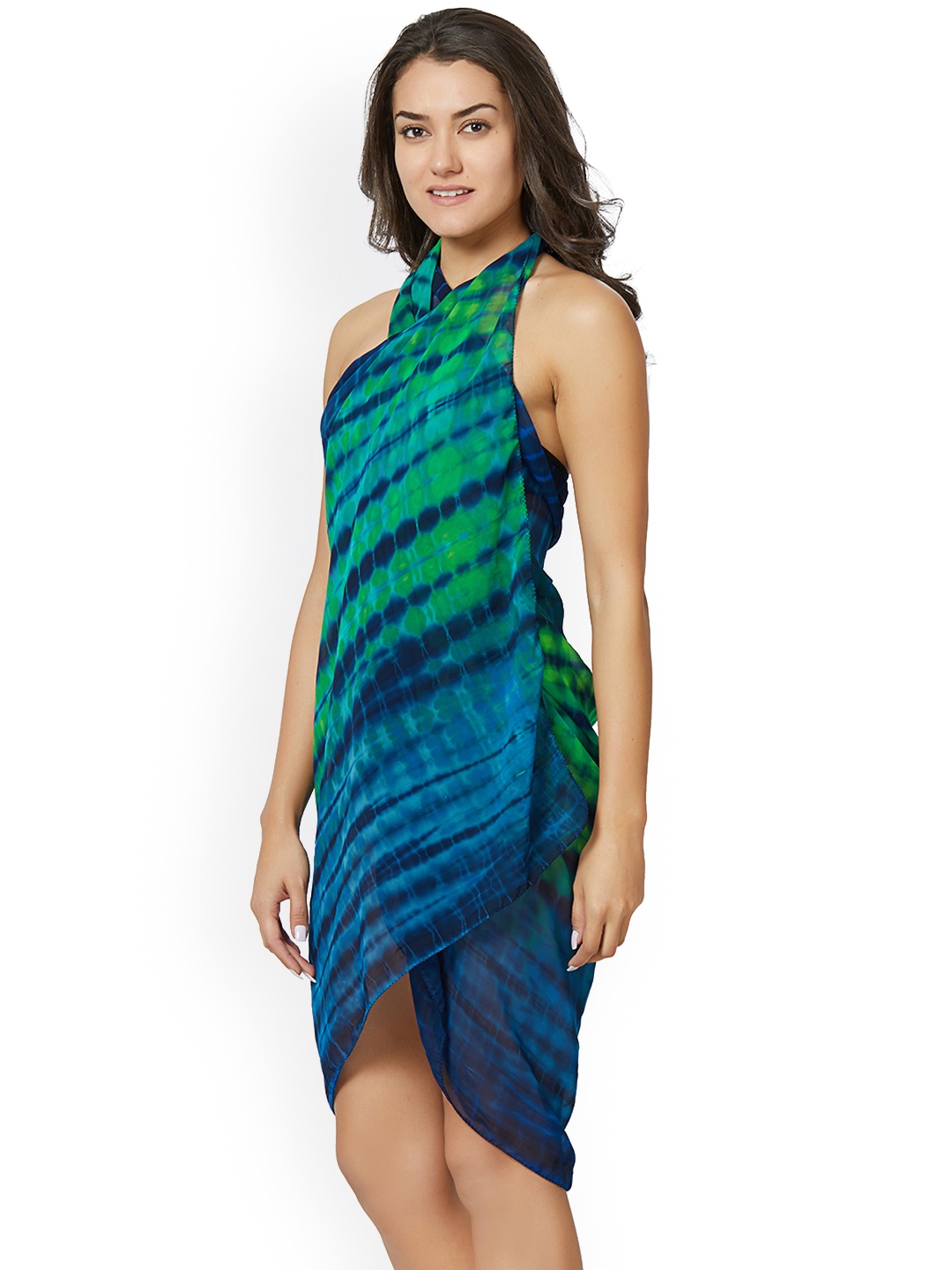 

MIRCHI FASHION Women Blue & Green Dyed Sarong