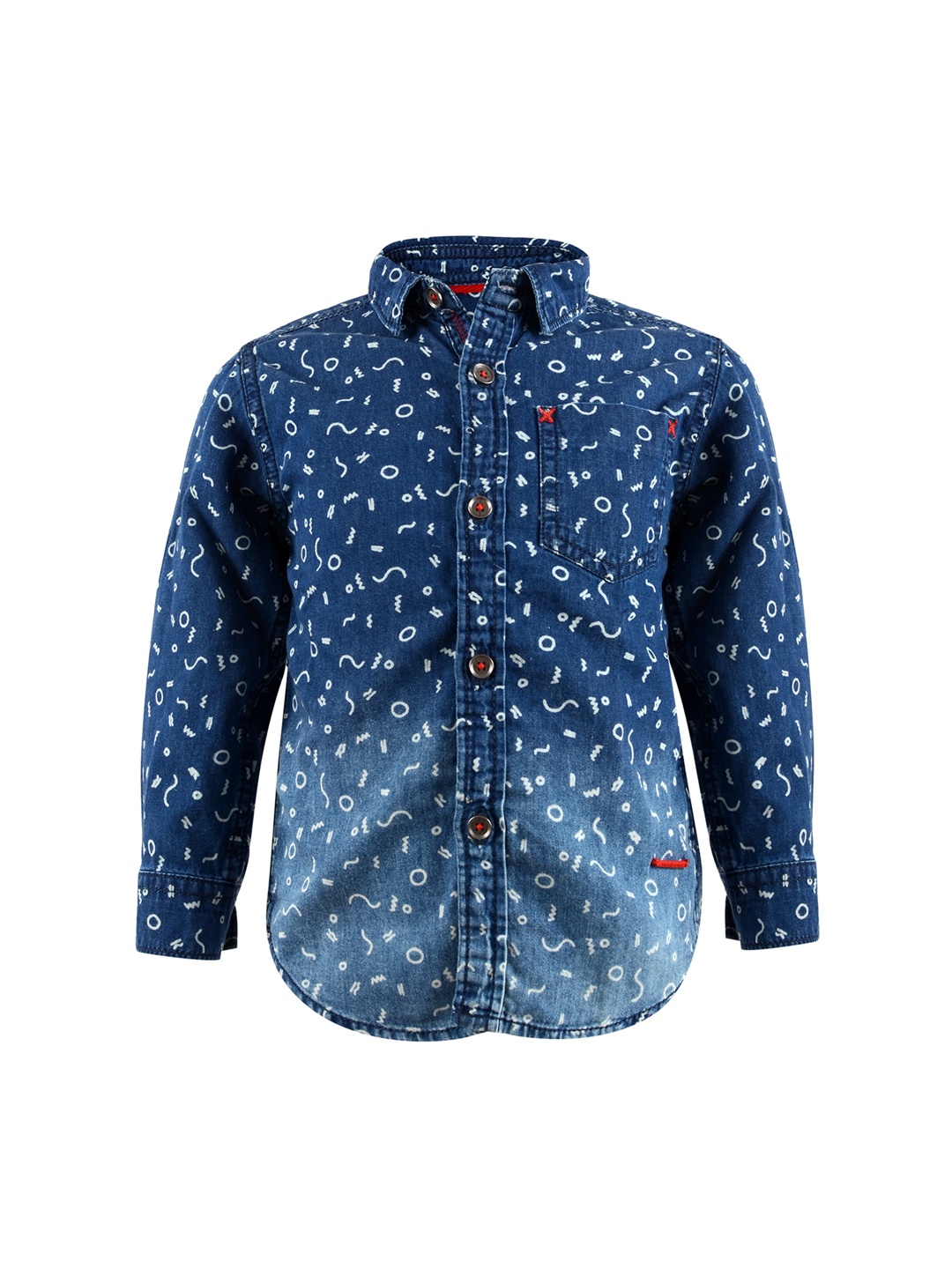 TALES & STORIES Boys Blue Regular Fit Printed Casual Shirt