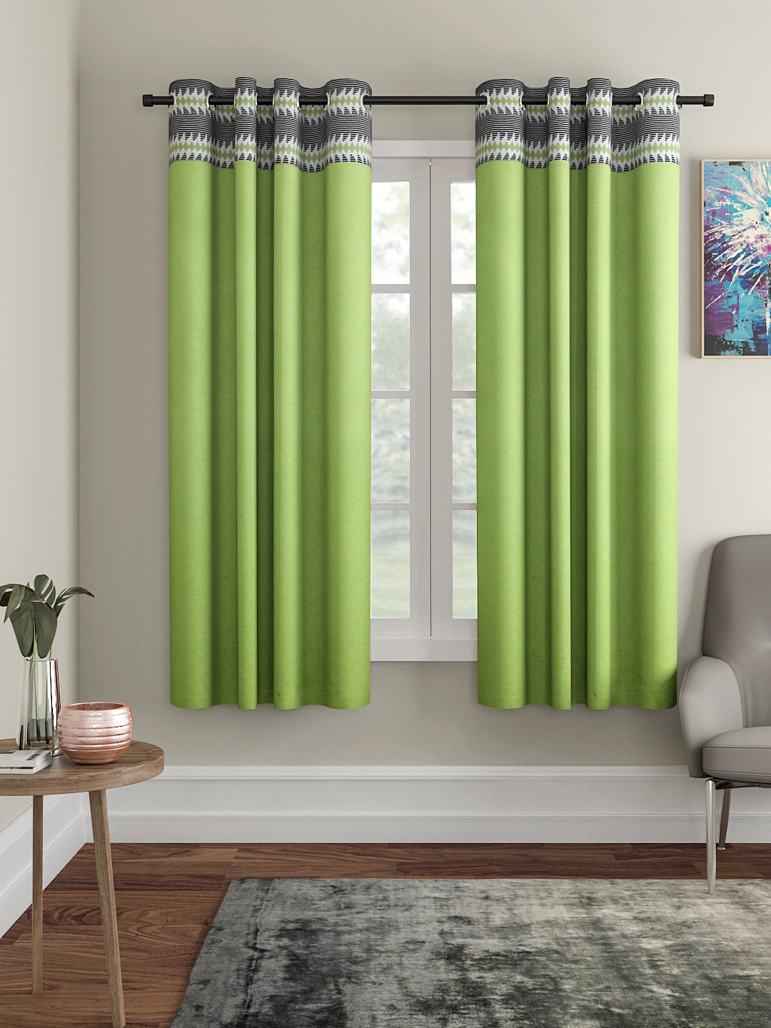 

Soumya Green Single Window Curtain