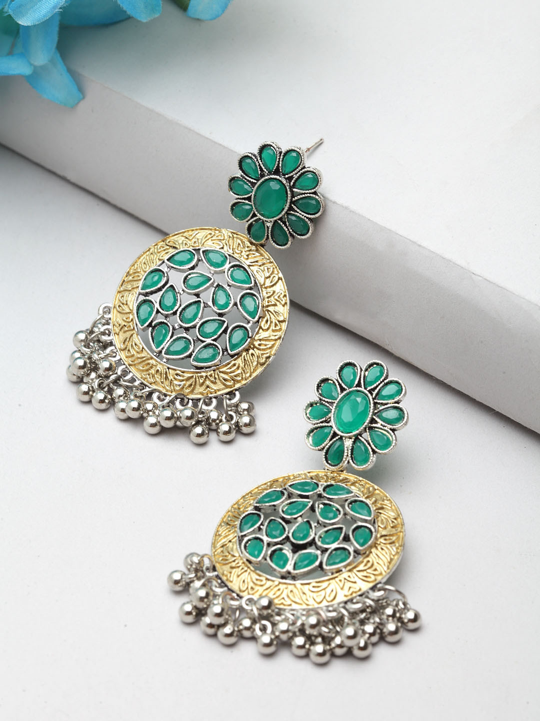 

Moedbuille Gold-Toned Circular Drop Earrings