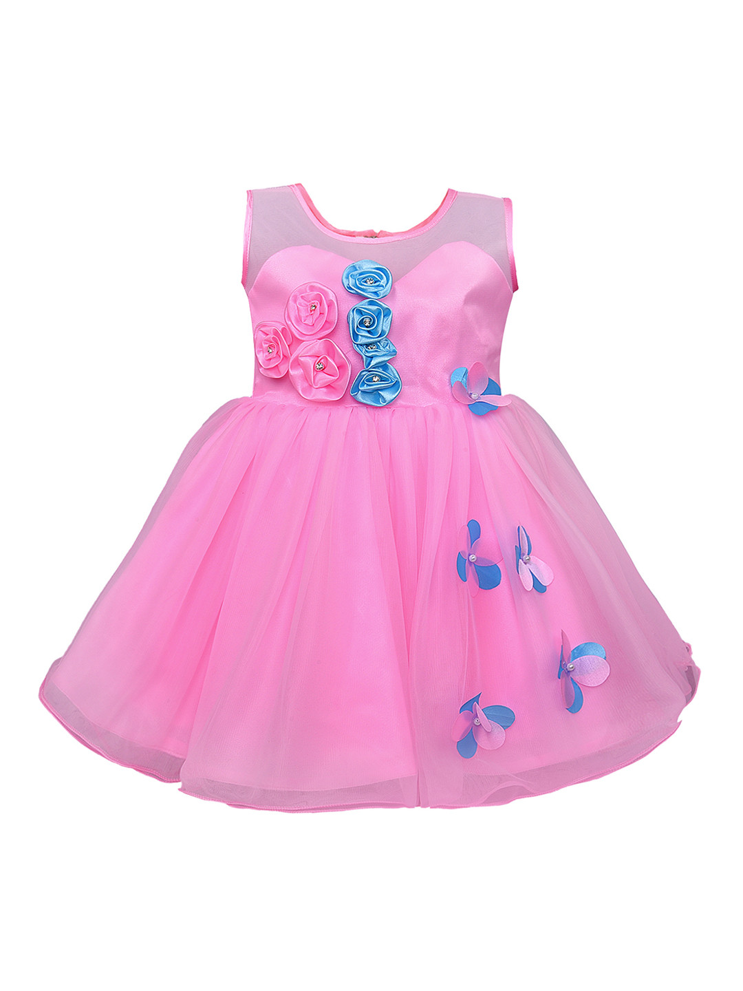 

Wish Karo Girls Pink Embellished Fit and Flare Dress