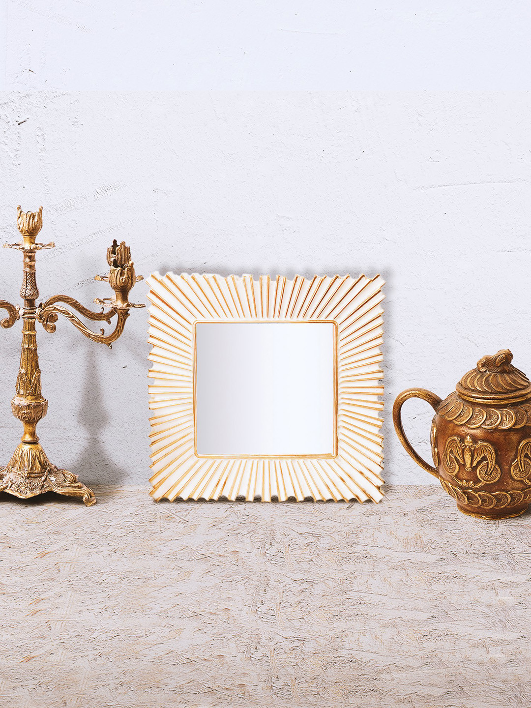 

Art Street Gold-Toned Plastic Wall Mirror