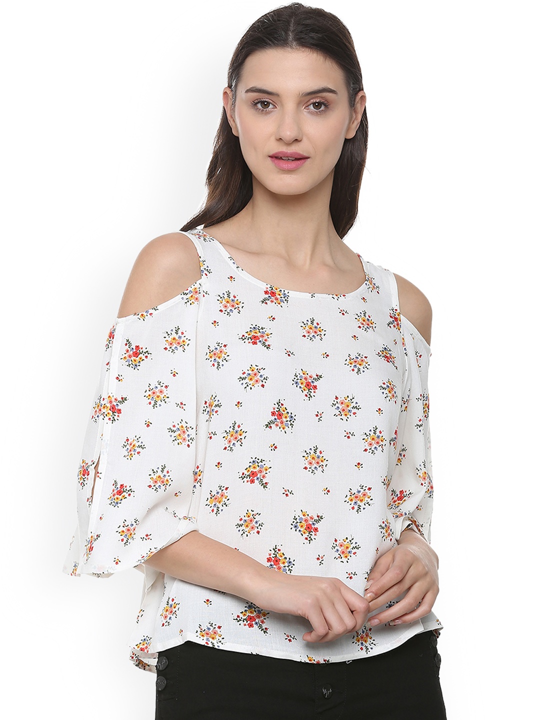 

People Women White Printed Top