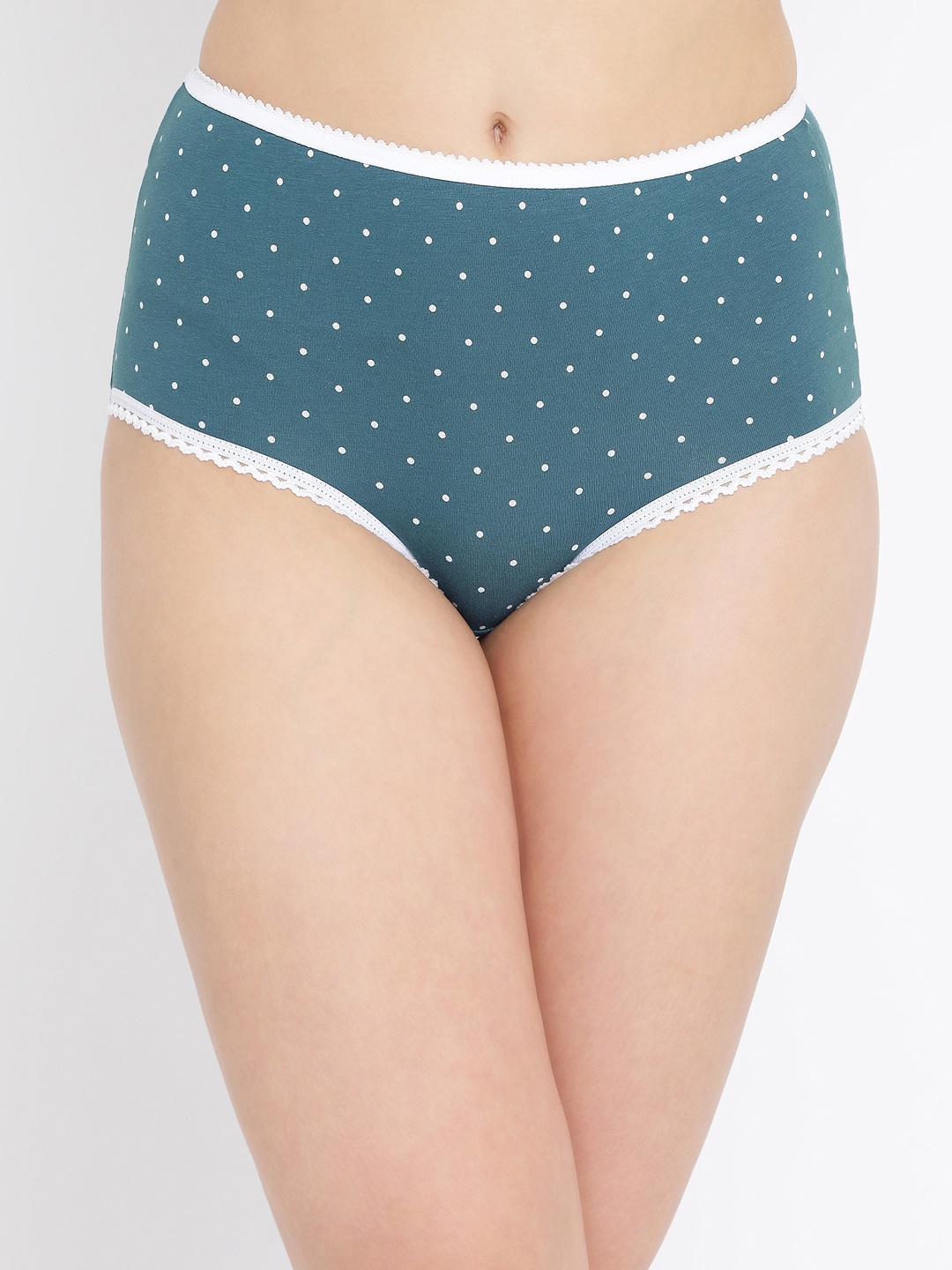 

Clovia Women Teal Green & White Printed Hipster Briefs PN3232P17XL