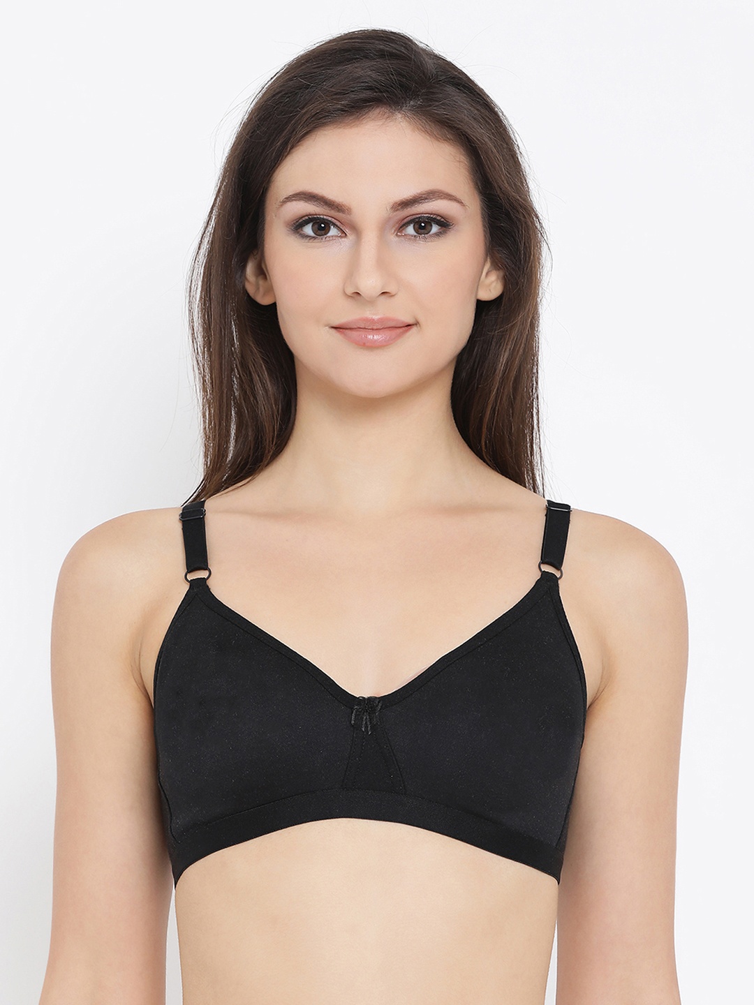 

Clovia Cotton Rich Non-Padded Non-Wired T-Shirt Bra, Black