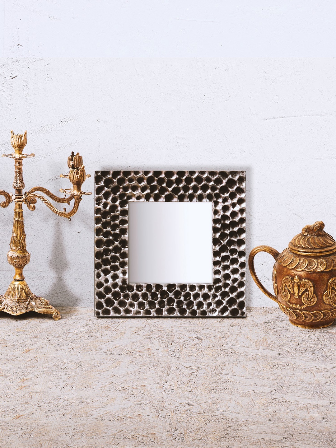 

Art Street Silver-Toned Plastic Wall Mirror