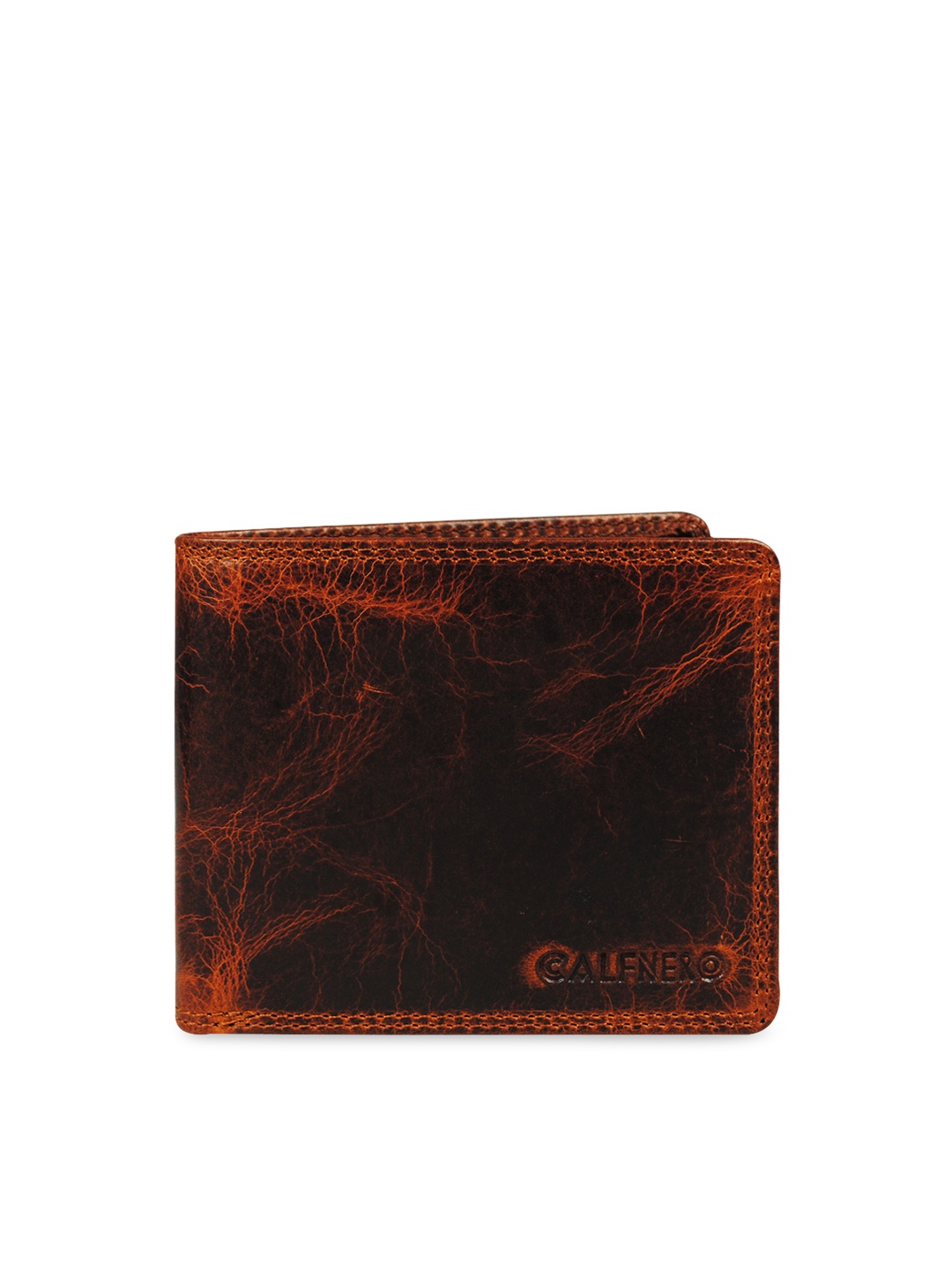 

CALFNERO Men Khaki Solid Two Fold Leather Wallet
