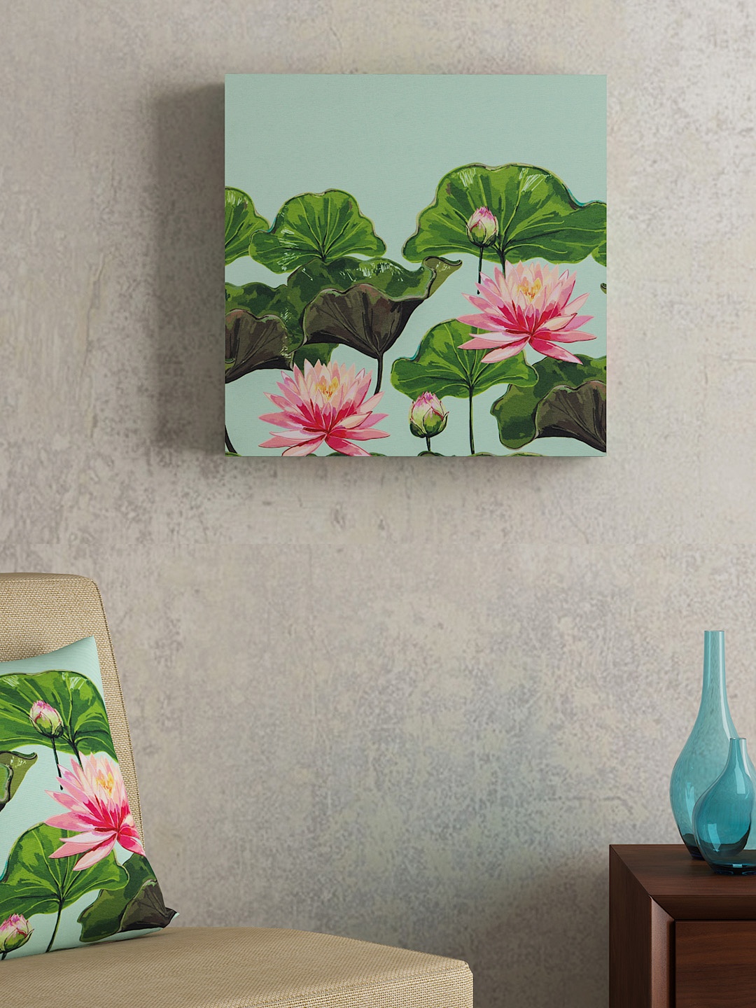 

SEJ by Nisha Gupta Green & Pink Framed Wall Painting
