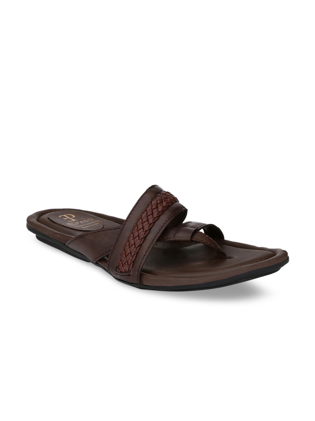 

El Paso Men Brown Solid Thong Flip-Flops