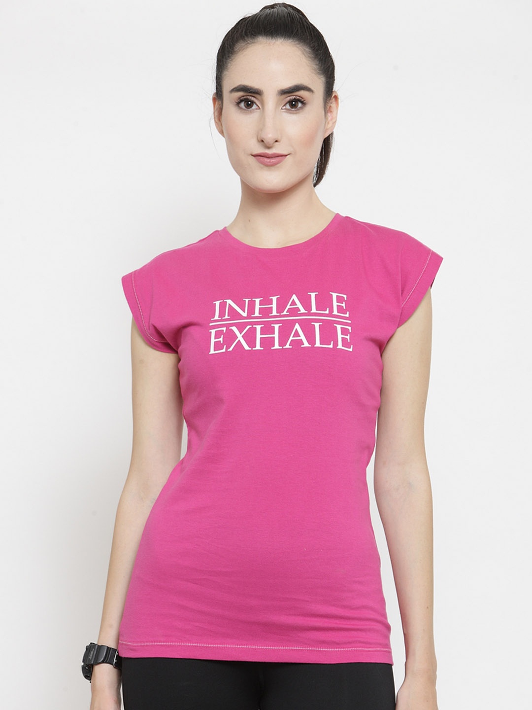 

Invincible Women Fitted Inhale/Exhale T-Shirt, Magenta