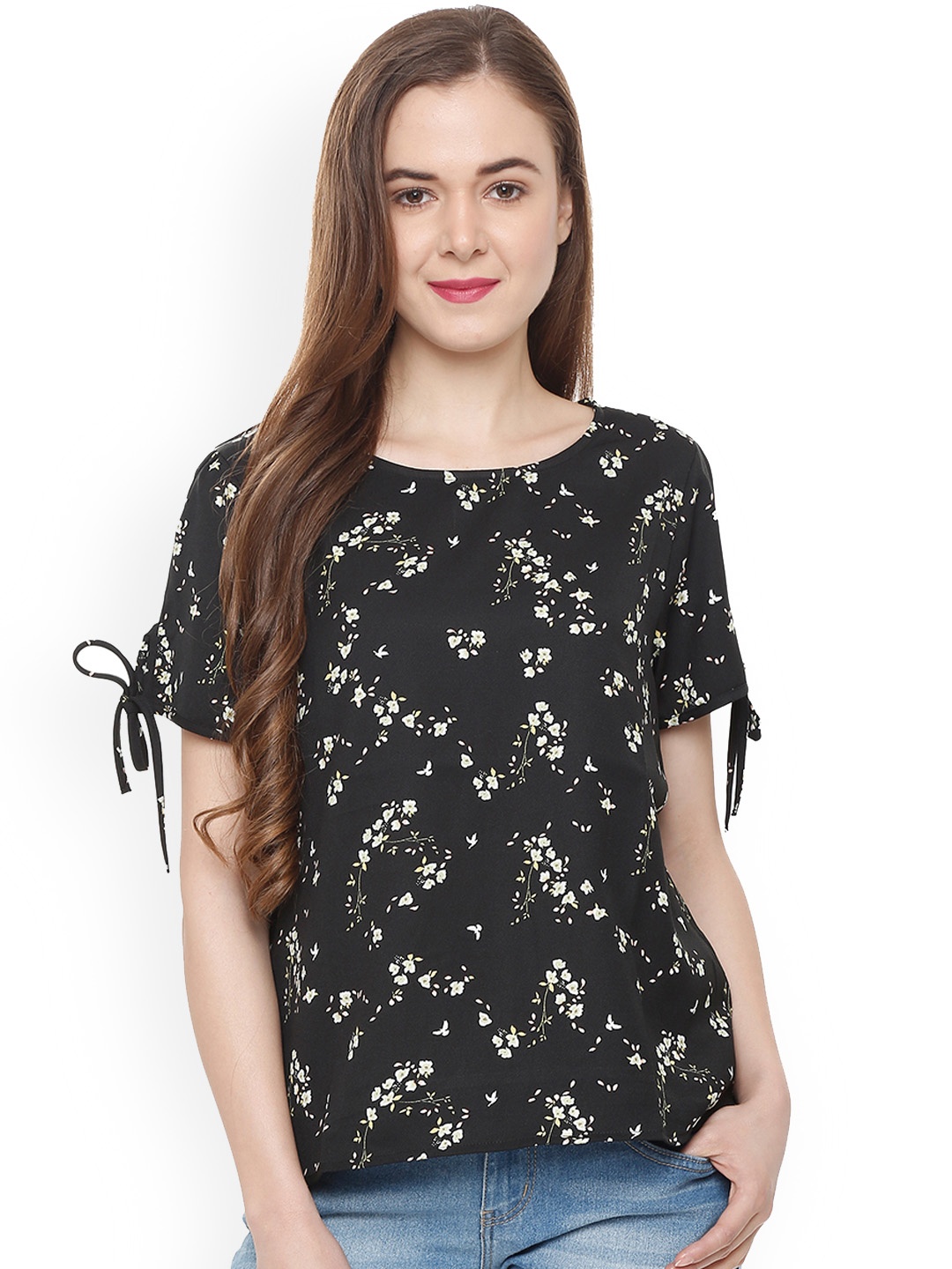 

People Women Black Printed Top