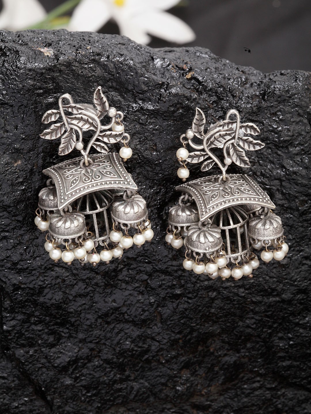 

Moedbuille Silver-Plated Handcrafted Quirky Drop Earrings