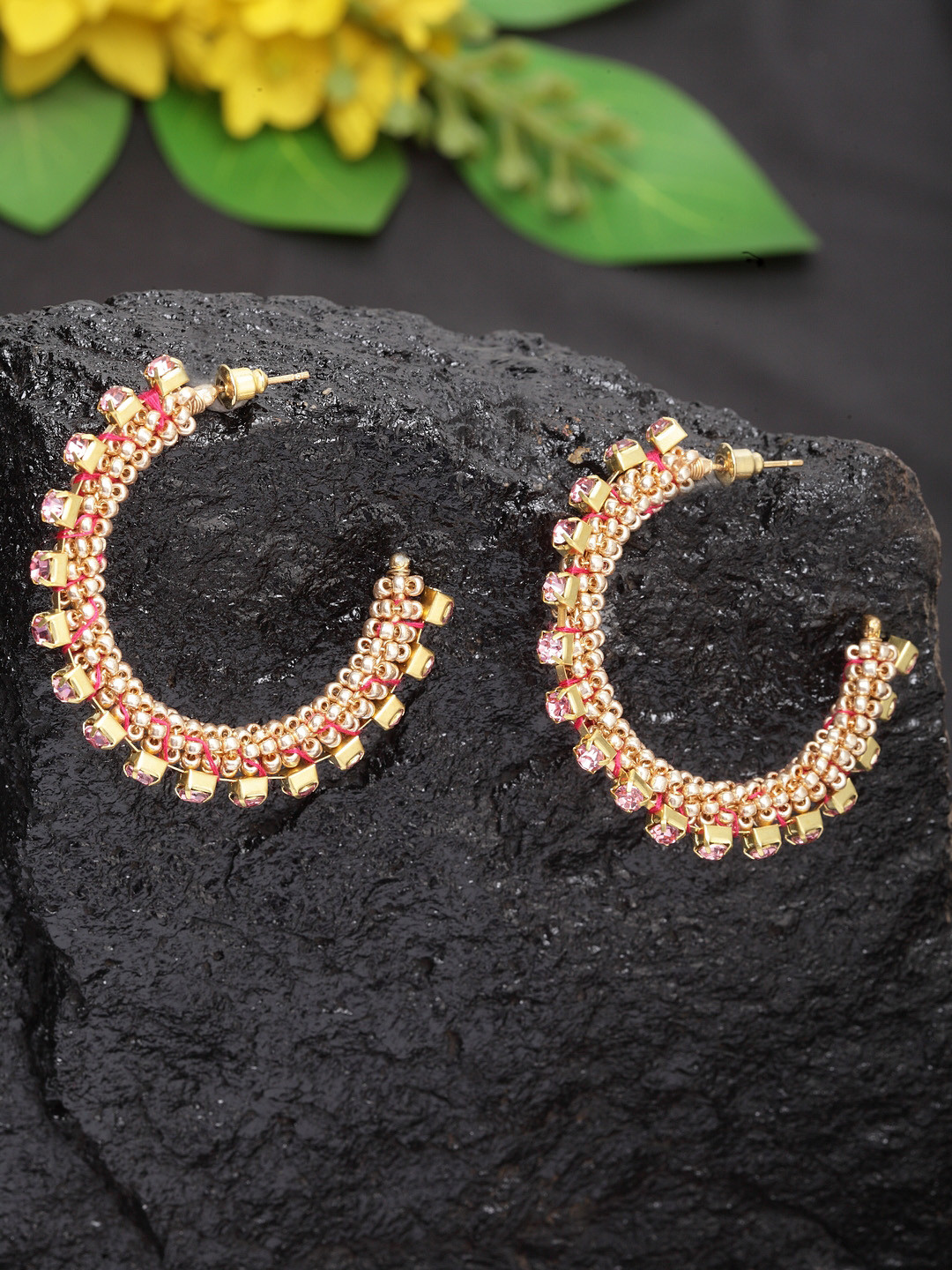 

Moedbuille Gold-Toned Circular Half Hoop Earrings