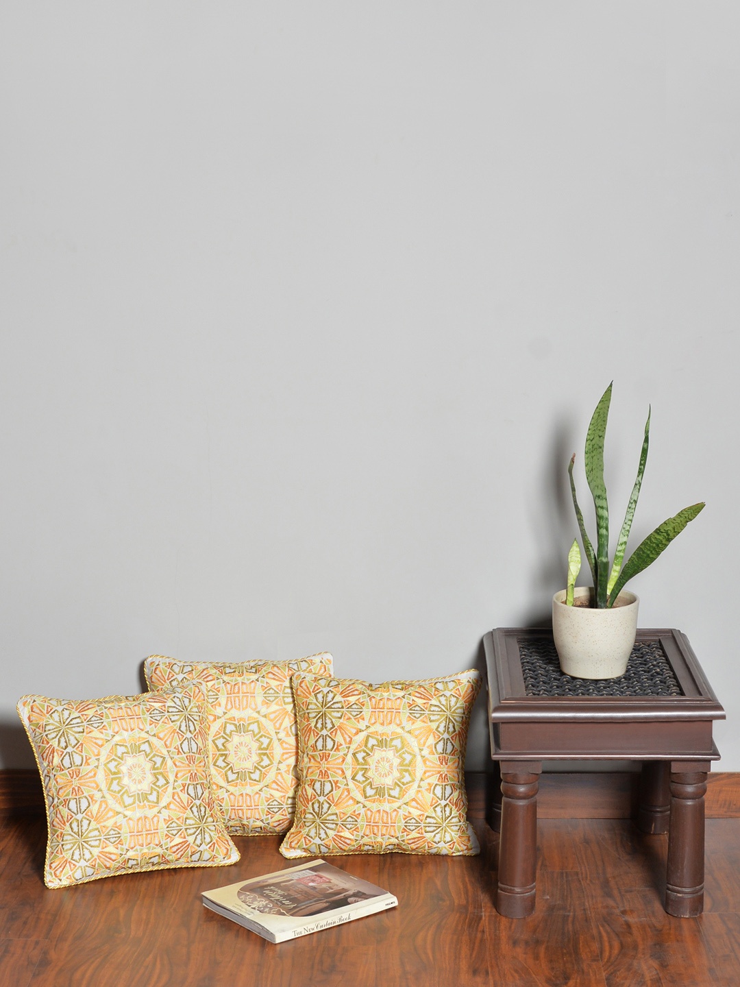 

Deco Window Yellow Set of 3 Ethnic Motifs Square Cushion Covers