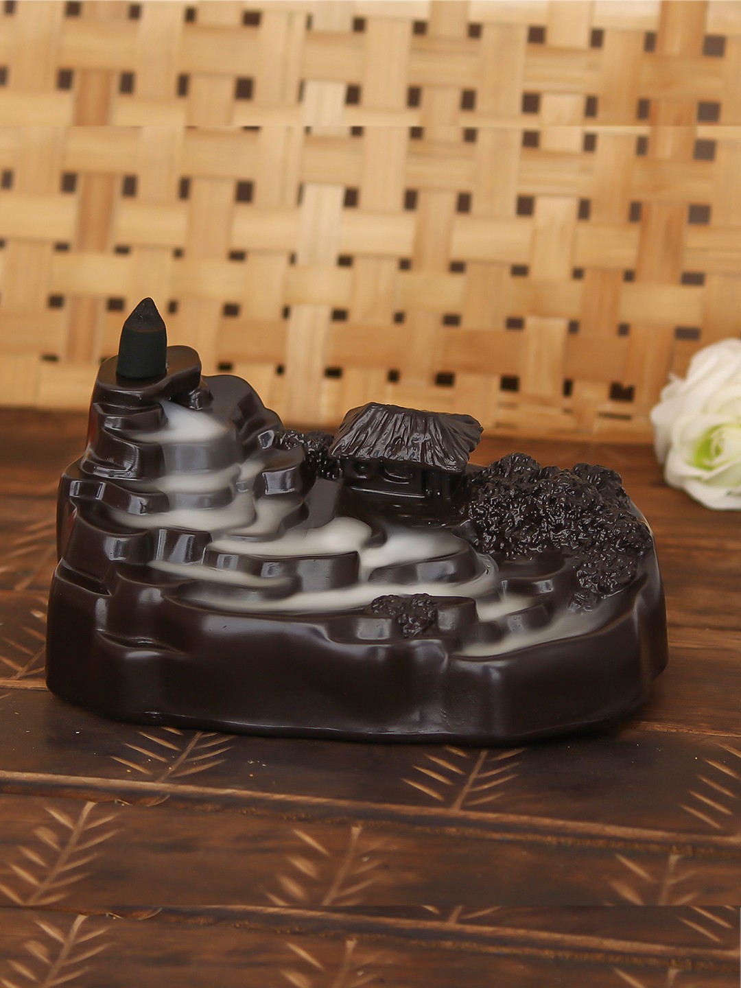 

eCraftIndia Black Backflow Smoke Fountain Showpiece
