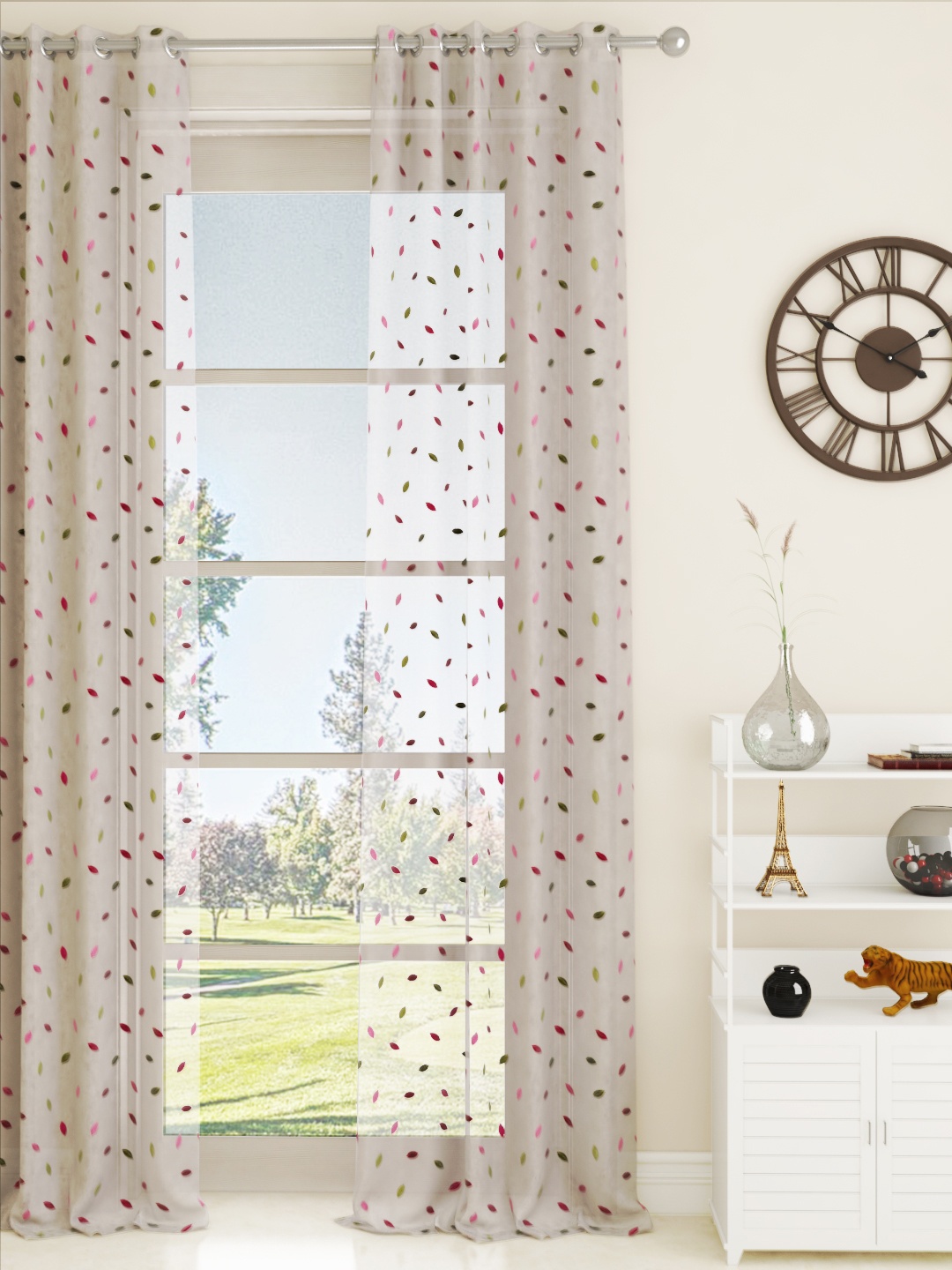 

GM White & Pink Single Door Curtain