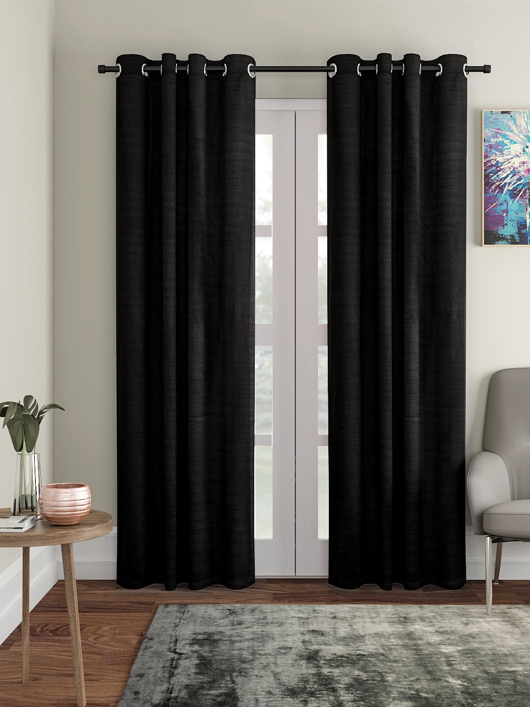 

Soumya Black Single Door Curtain