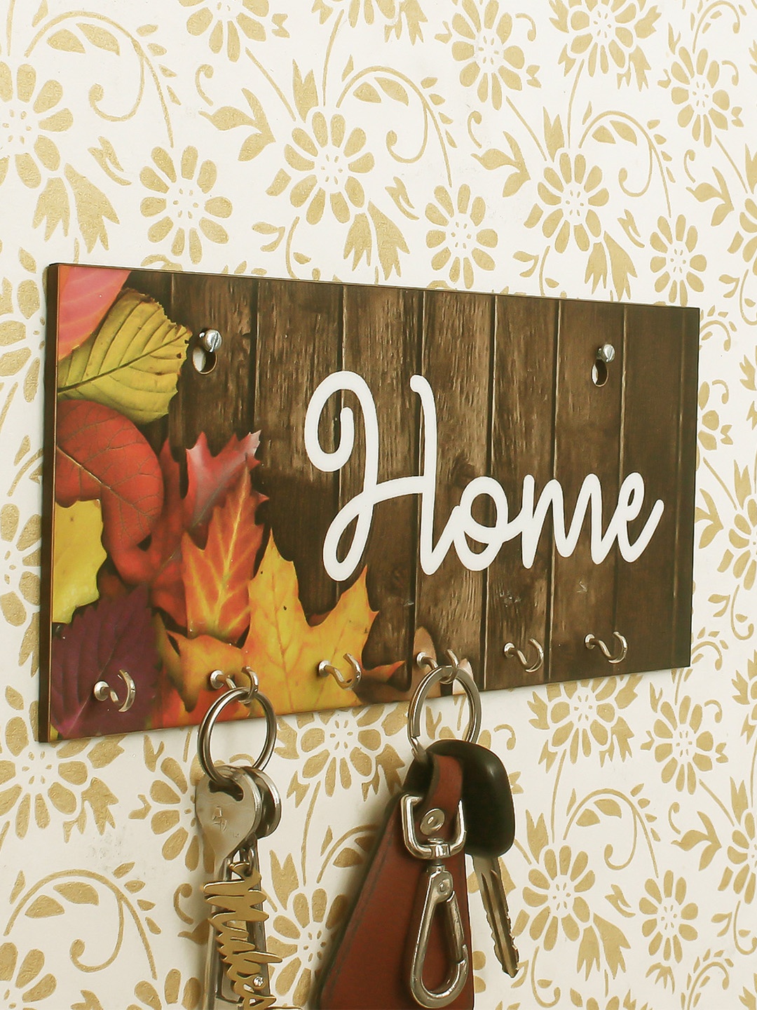 

eCraftIndia Brown Home Theme Wooden Key Holder
